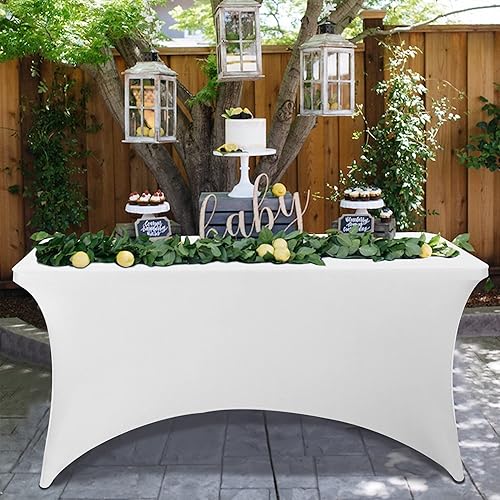 Miniatura 5 de Manteles ajustables de 6 pies para mesas rectangulares, 2 piezas, protector de mesa de elastano elástico para banquetes, camas de masaje, bodas,