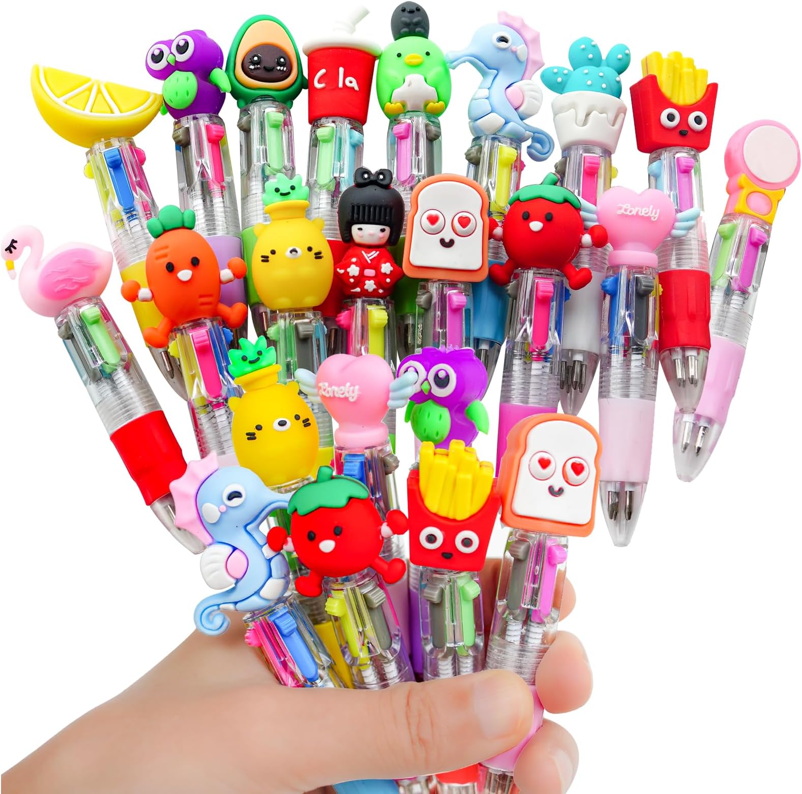 Mini Multicolor Pens, Furenl 20Pcs Cute & Portable Four-Color Halloween Pumpkin Ballpoint Pen U2013 1Ml Ink, 4-In-1 Cute Pens