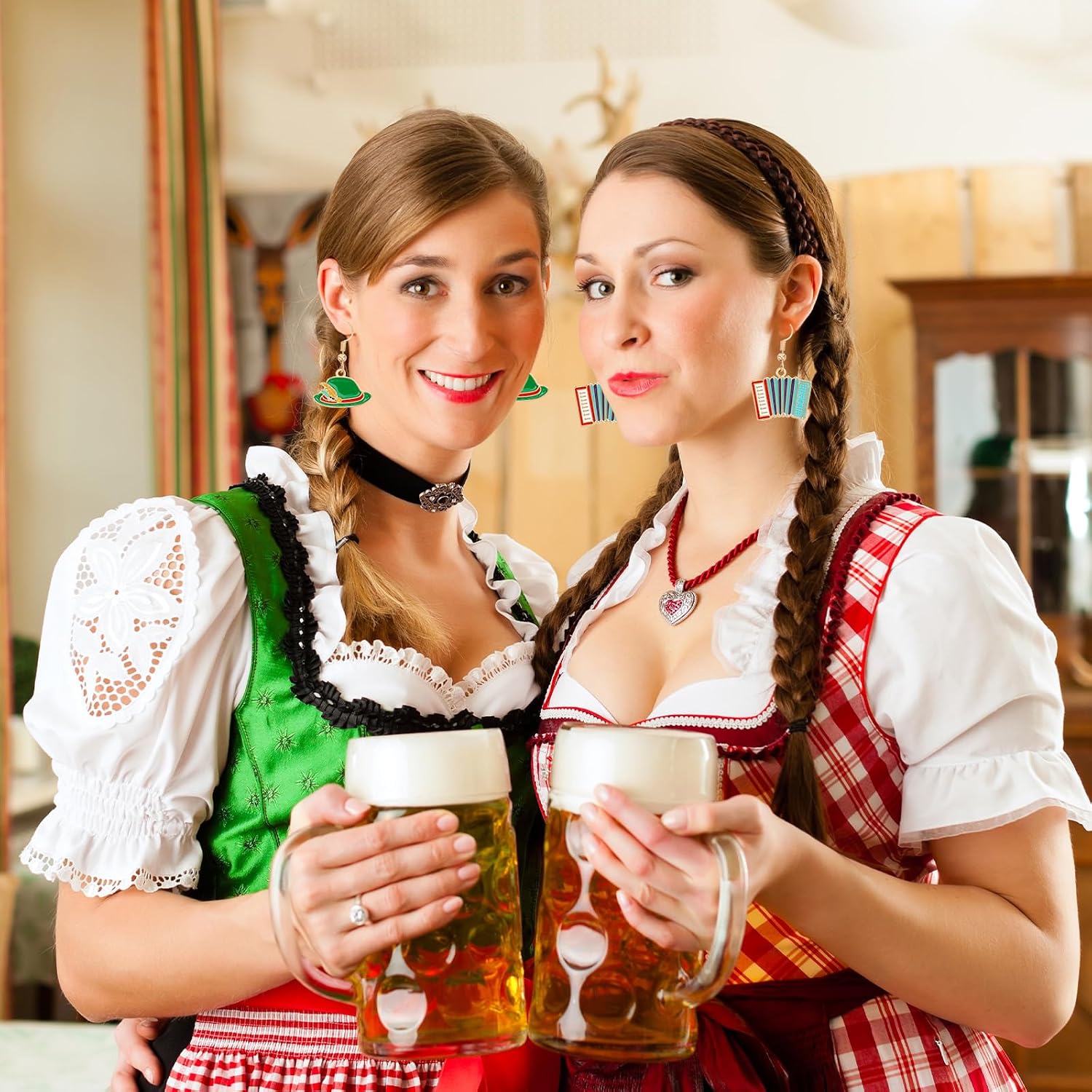 AUGSUN 9 Pairs Oktoberfest Earrings for Women Bavarian Dangle Jewelry image 5