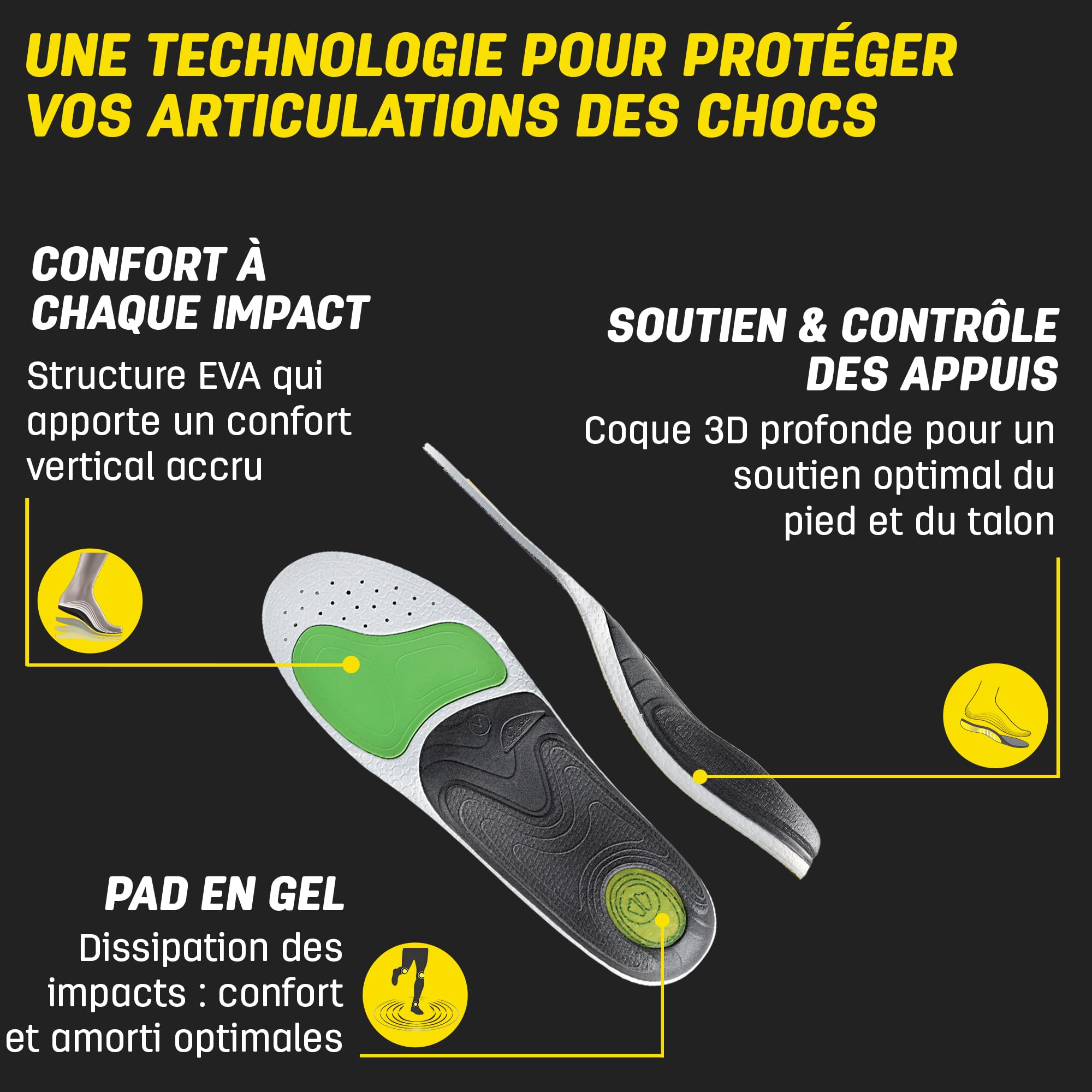 Sidas 3Feet Activ Mid Semelle Course à Pied Mixte Adulte, Vert, 42-43