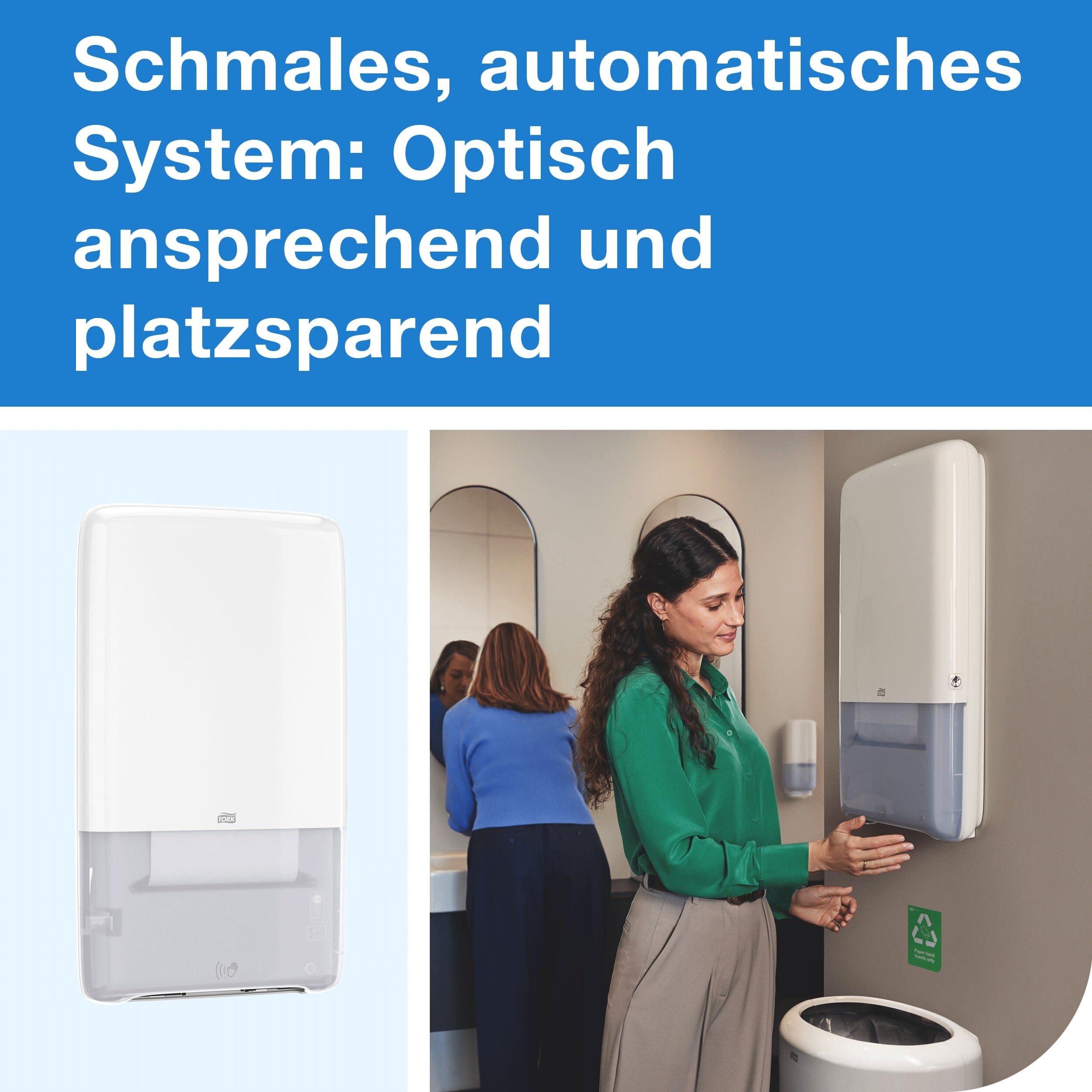 Tork PeakServe Automatik Spender H5, hohe Elevation Serie, 552504 | für Endlos-Papierhandtücher Weiß Kapazität