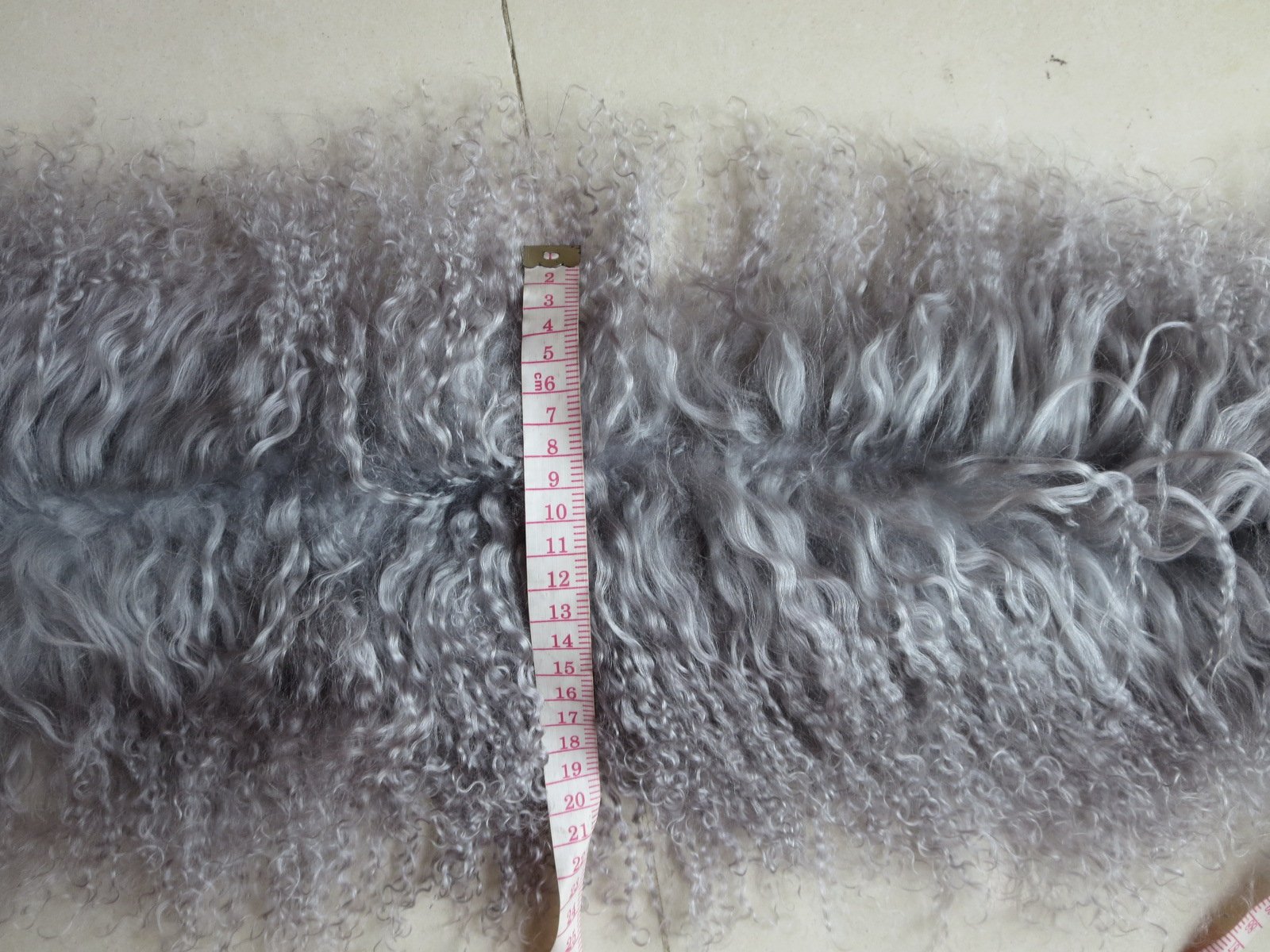 Damskie ciepłe szaliki mongolskie jagnięce kręcone szalik chusta na szyję jesień zima ocieplacz na szyję z klipsem 90 x 20 cm, szary