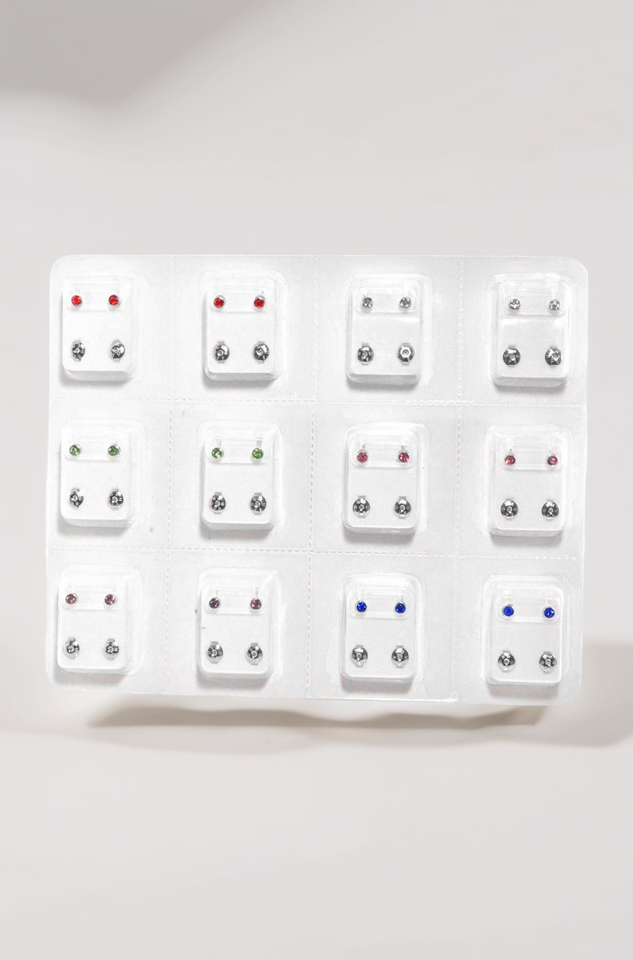 Silver Anti-Allergy Medical Grade Silver Stainless Steel Zirconia Gem Sterilized Piercing Studs for Men and Women -12 Pairs