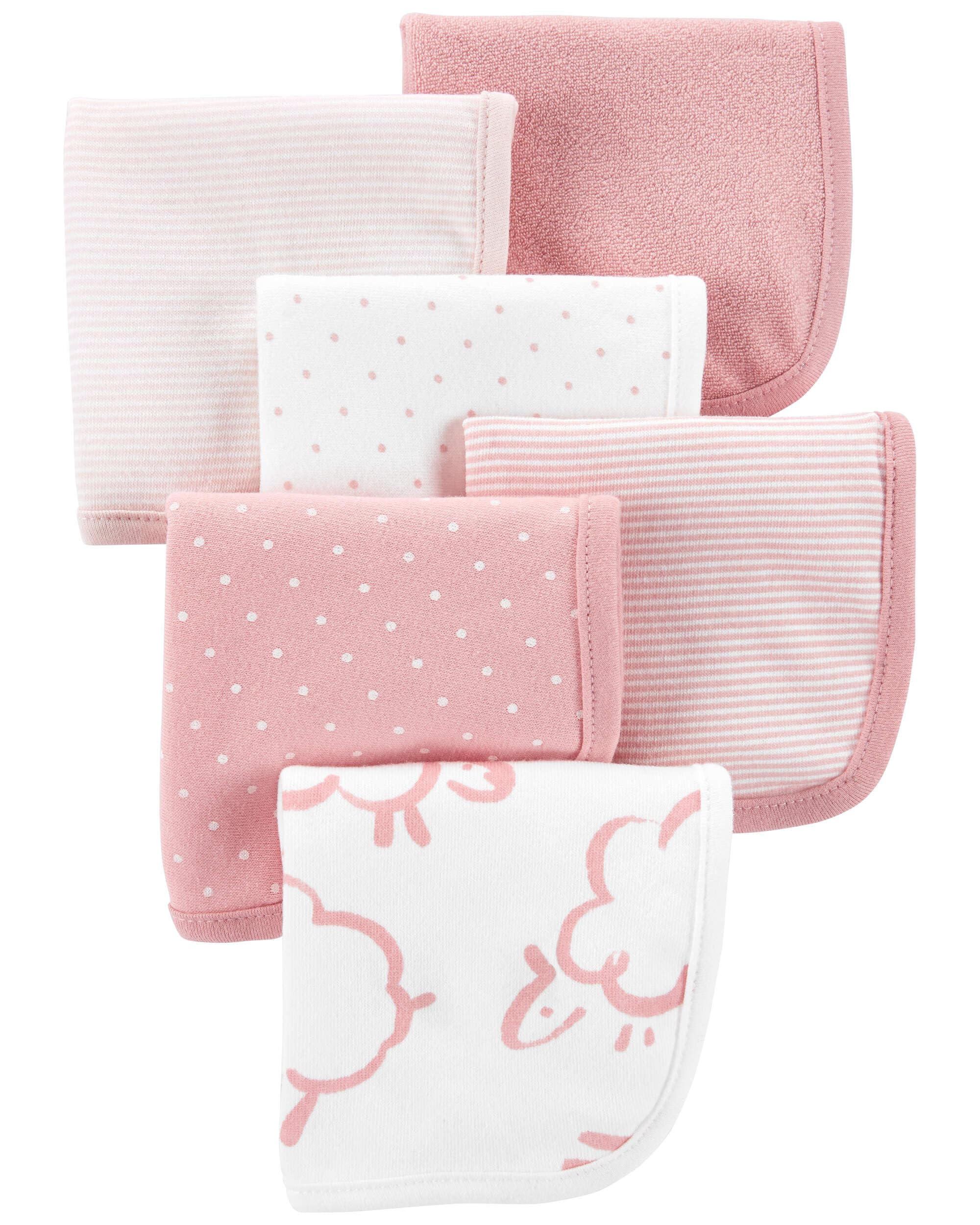 Essuie-tout bébé rose en lot de 6 pour le repas et le bain à la maison