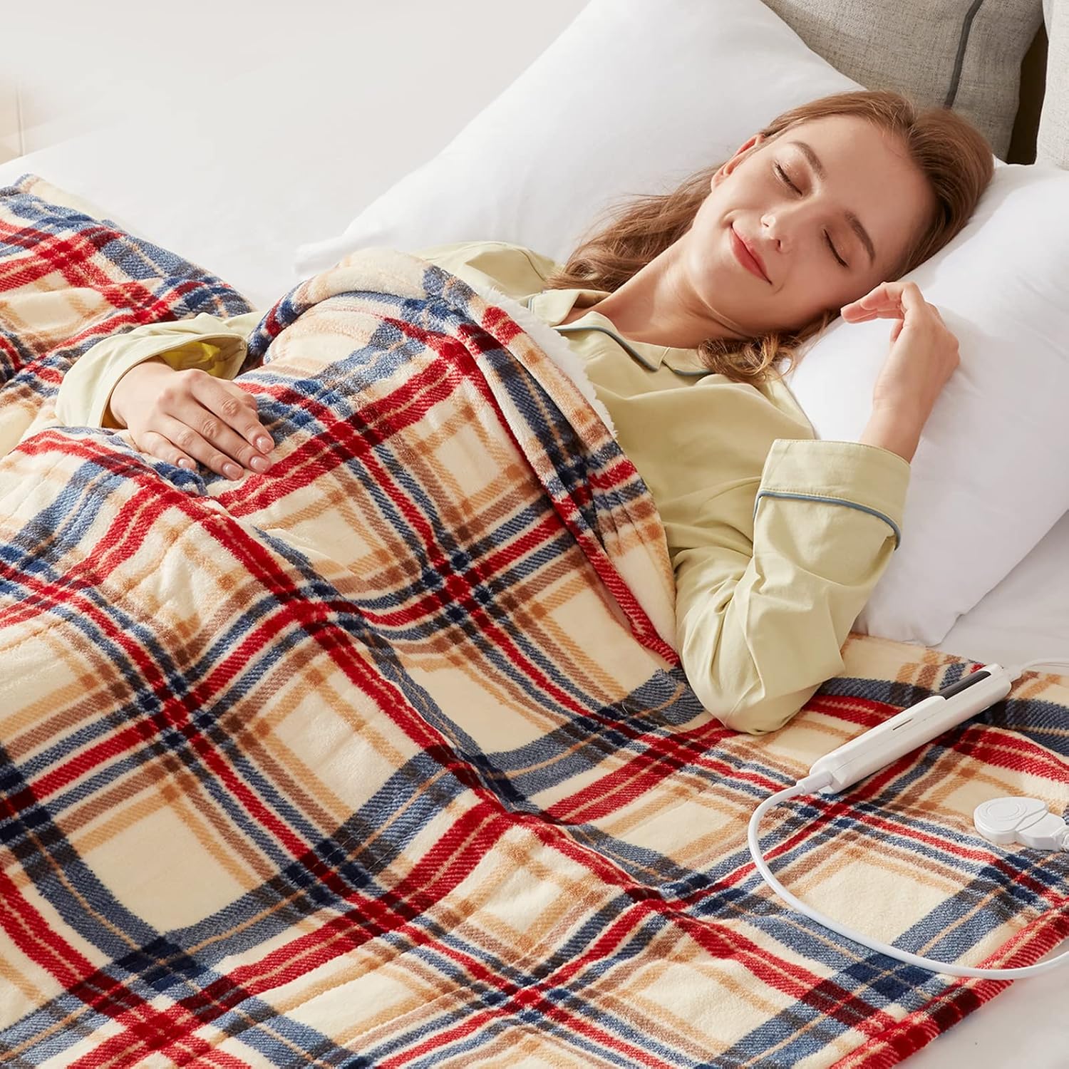 OCTROT Heated Electric Throw Blankets, Plush Flannel