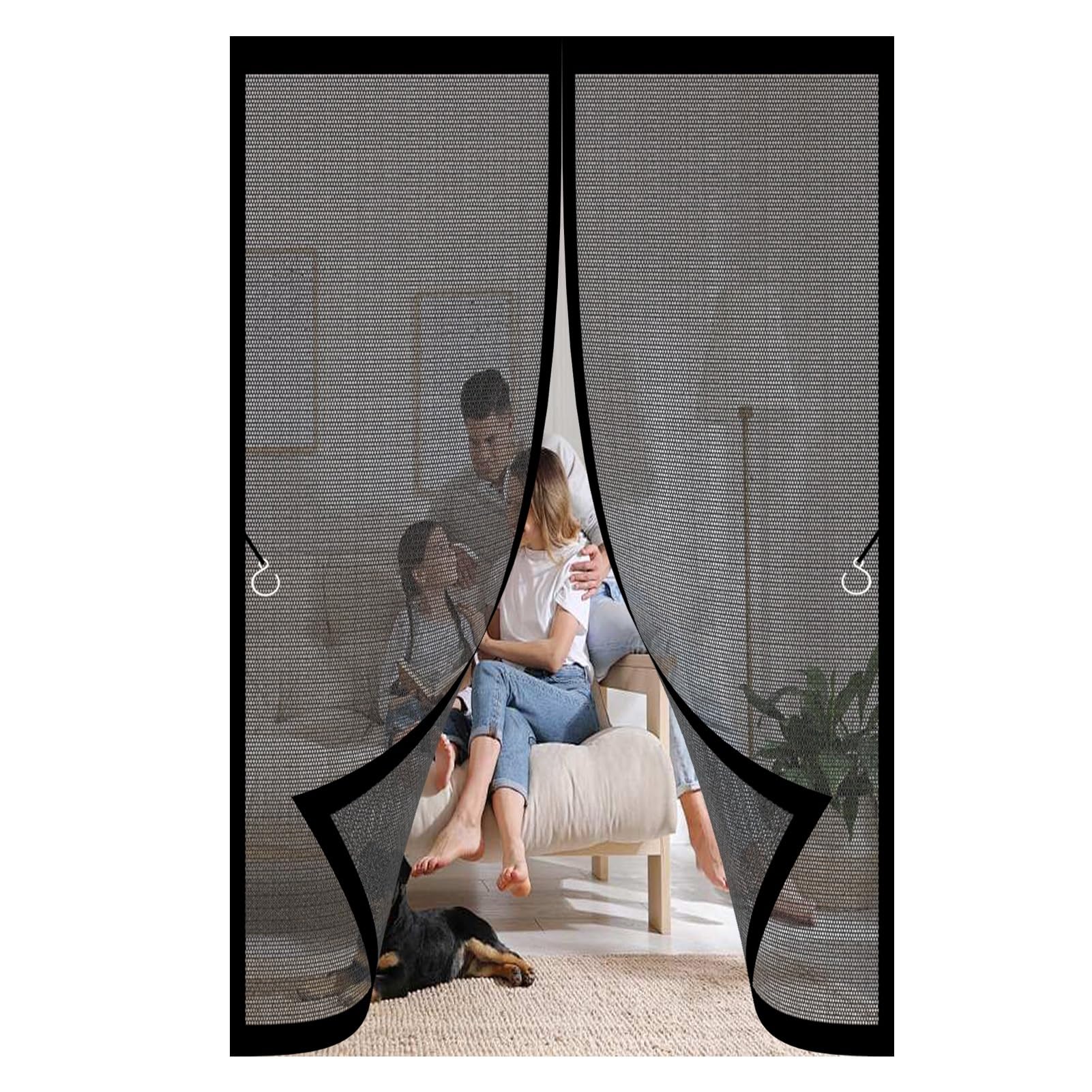 Moustiquaire baie vitrée anti mouche porte magnétique 120x249 cm pour couloir