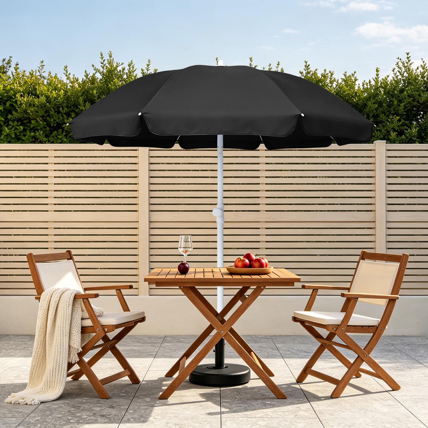 AMMSUN Przenośny baldachim piknikowy zewnętrzny parasol przeciwsłoneczny parasol plażowy z funkcją nachylenia, mały parasol tarasowy - parasol plażowy 15 cm, przenośny zewnętrzny parasol