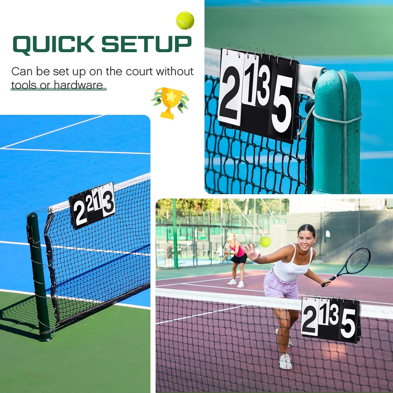 Over Net Tennis Score Keeper Flip Scoreboards Portable for Volleyball Basketball Coaching Tennis Outdoor