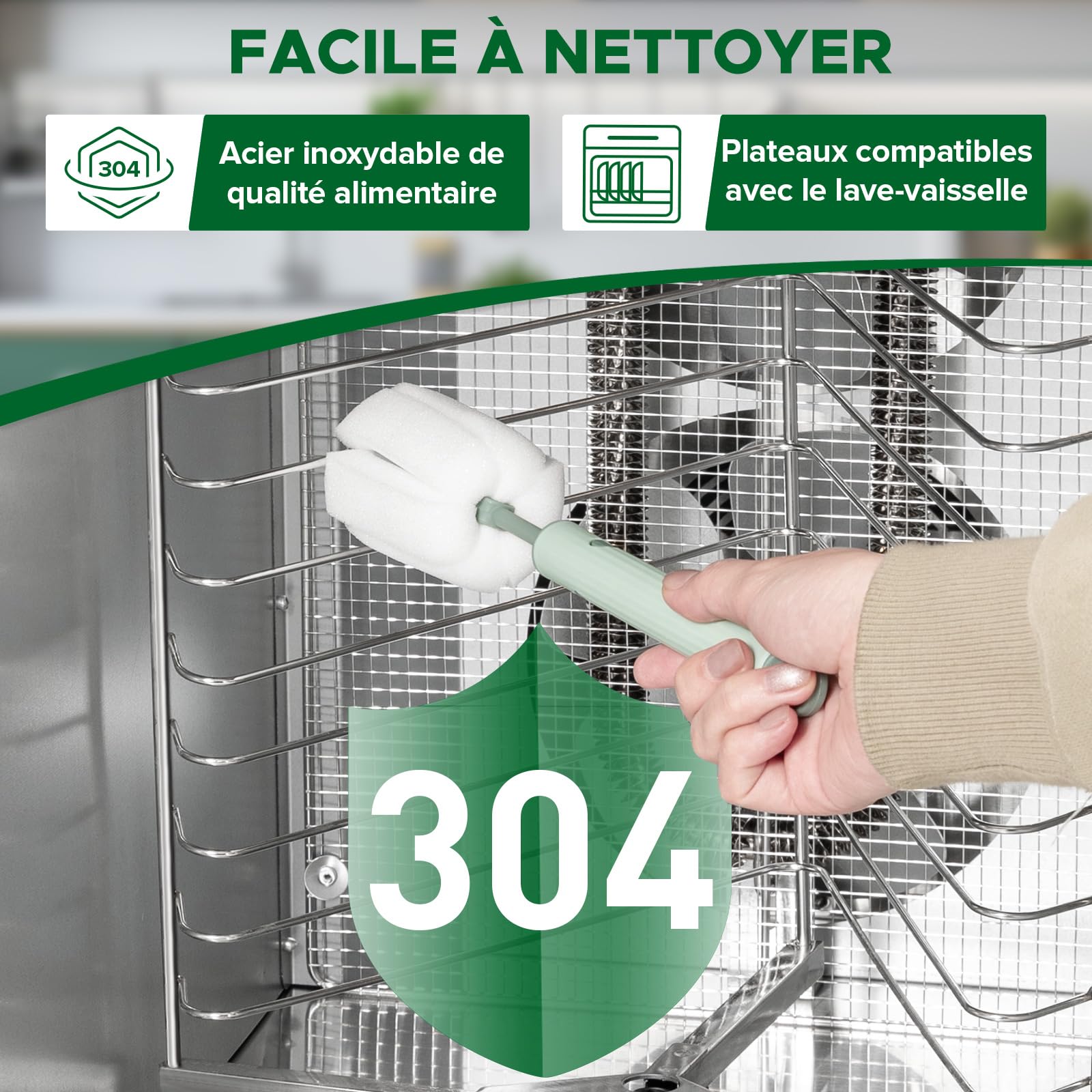 Kwasyo Deshydrateur Alimentaire avec 12 Rotatif Plateaux en Inox - Double ventilateur Séchage efficace à 720° - Deshydrateur Viande, Fruits, Champignons - 1000W Déshydrateur Alimentaire Inox