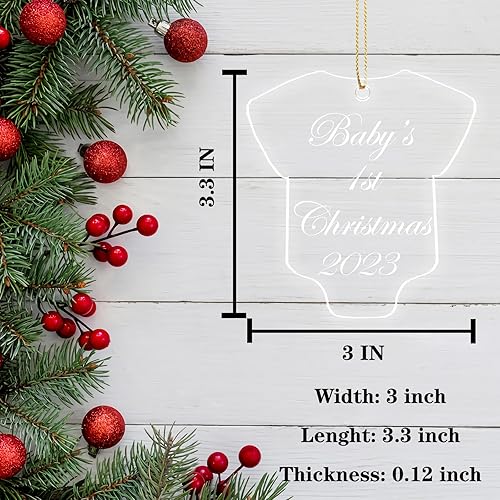 Miniatura 8 de Adornos de Navidad personalizados con imagen y texto para Navidad 2023, regalo de decoración de árbol de Navidad acrílico personalizado para niños,