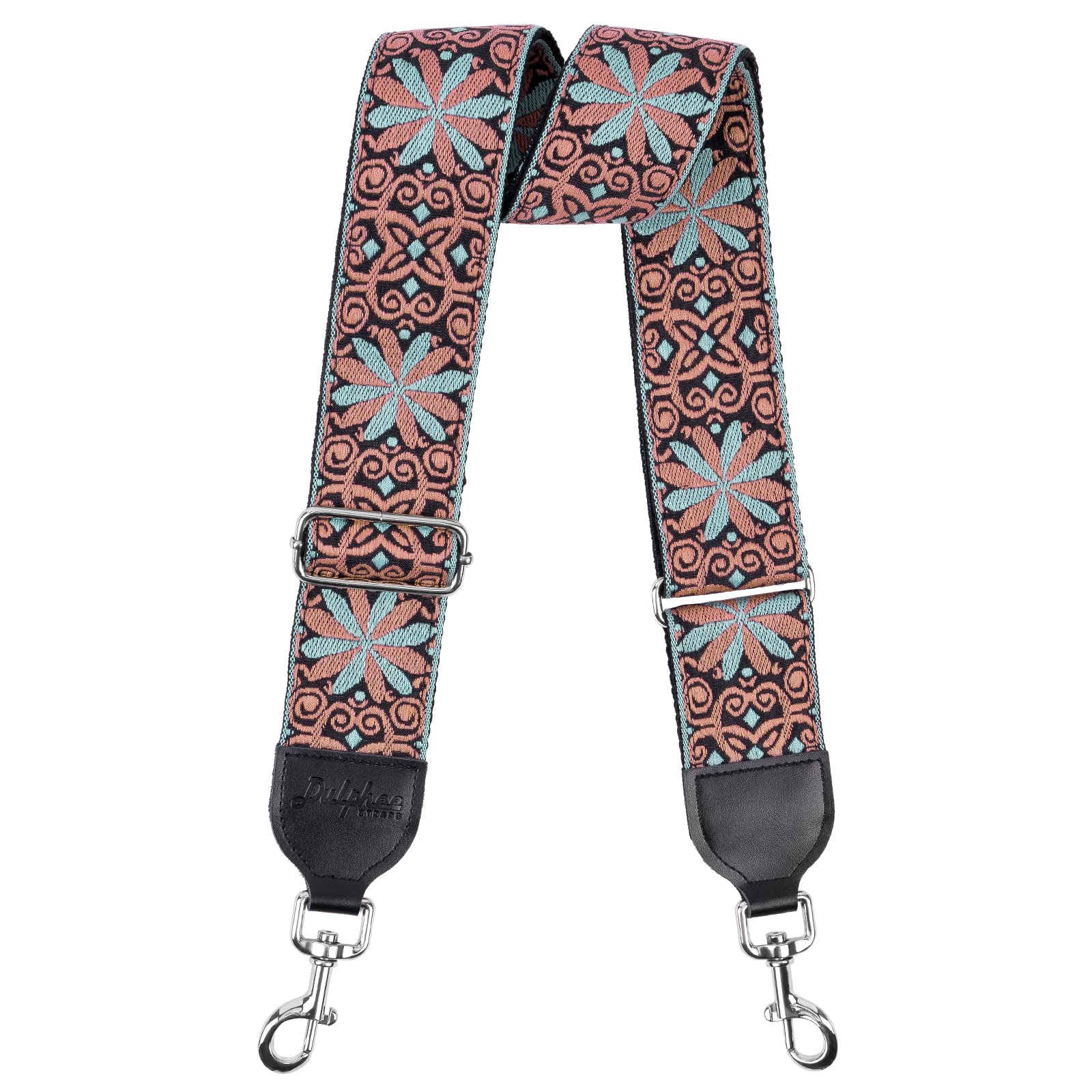 Dulphee'Dulphee Purse Strap, Jacquard Embroidered 2'' Wide Soft Cotton & Leather Ends Purse Straps Replacement Crossbody Bag Straps'