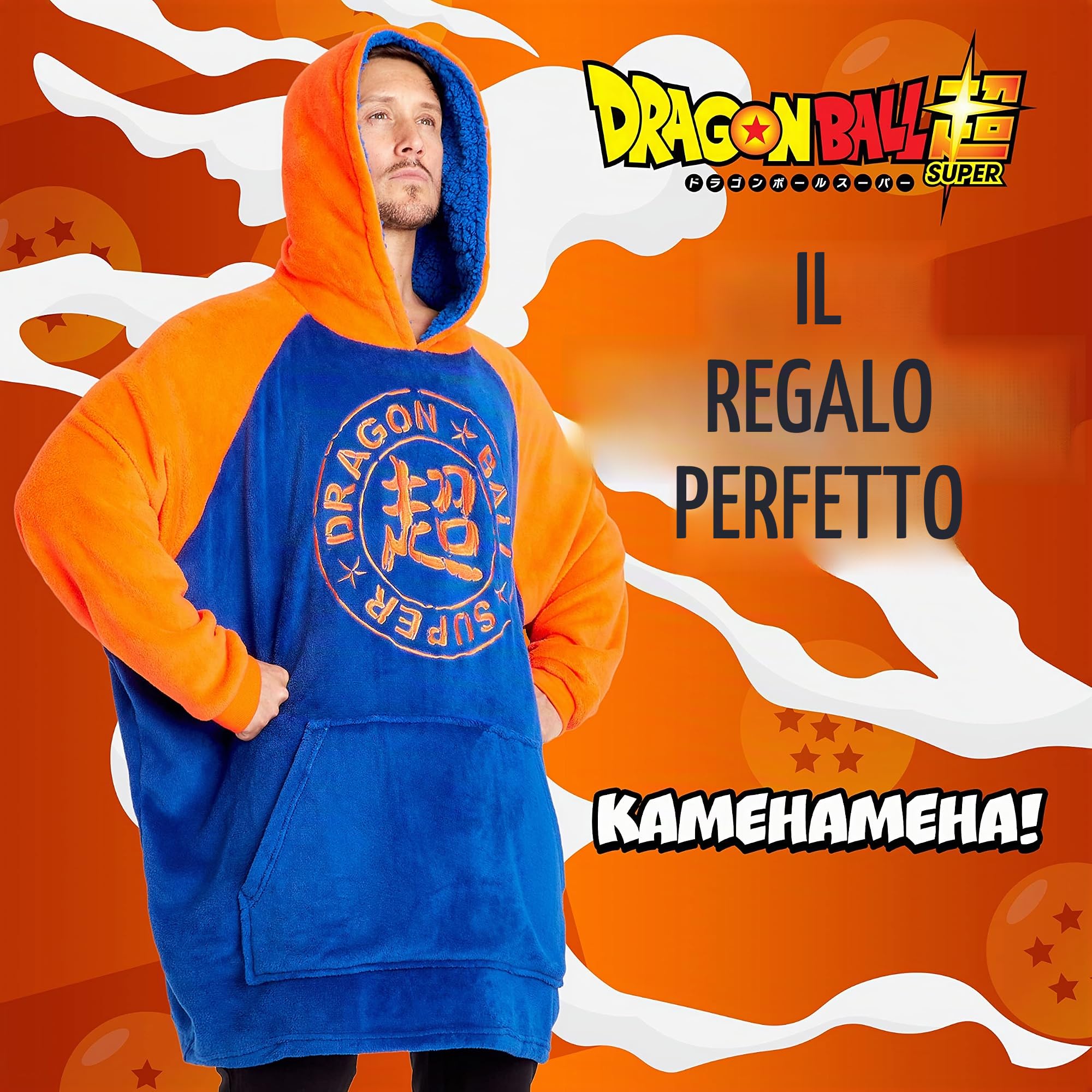 Dragon Ball Z Felpa Uomo con Cappuccio - Felpe Oversize Uomo Ragazzo in Pile