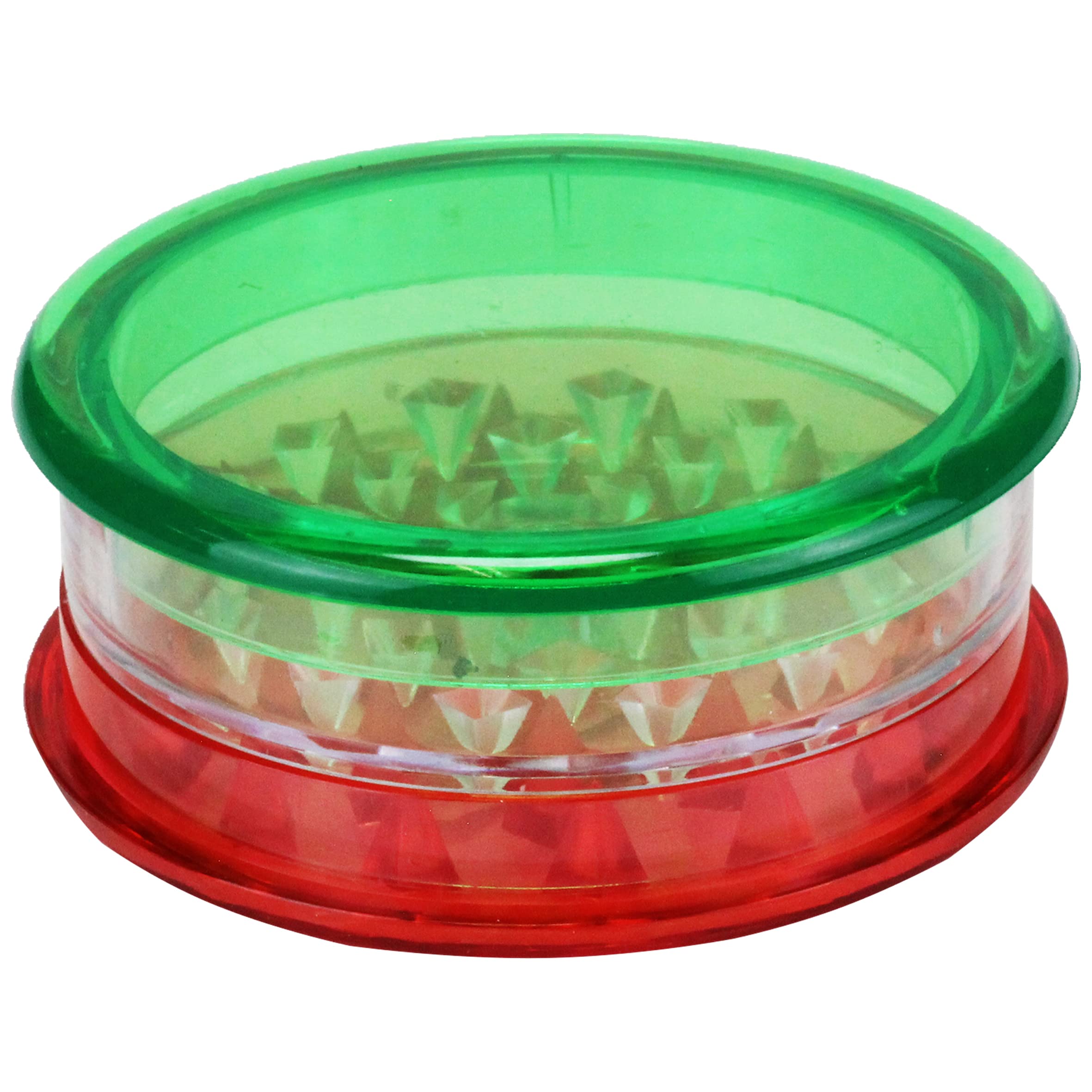 Plastic Grinder 60 mm Three Parts Including Storage Choose Your Favourite Colour (Green/White/Red) for Pine Nuts and Chilli Peppers, 1x