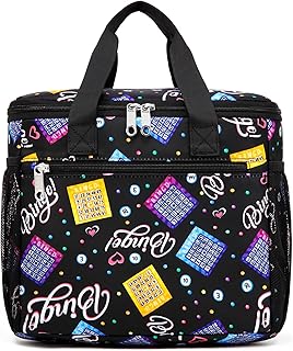 Bingo Bag for Bingo Daubers Dot Markers Dotters Dabbers Dobbers Bingo Dauber Bag for Bingo Supplies Accessories Equipment Bingo Bags with Pockets Bingo Gifts for Women Bingo Casino Lovers Fans Player