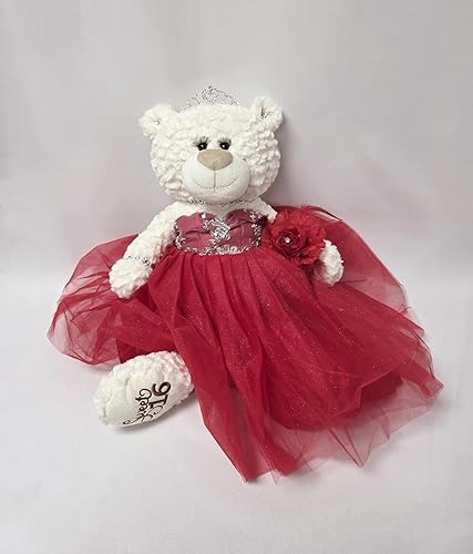 Miniatura 12 de KINNEX COLLECTIONS SINCE 1997 Dulce 16 ~ 20 "Oso de peluche con vestido y bordado (pieza central) arc16831A-34 (champán) Champán,Azul