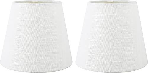 Miniatura 7 de Meriville Juego de 2 lámparas de araña de lino negro con clip, 4 x 6 x 5 pulgadas