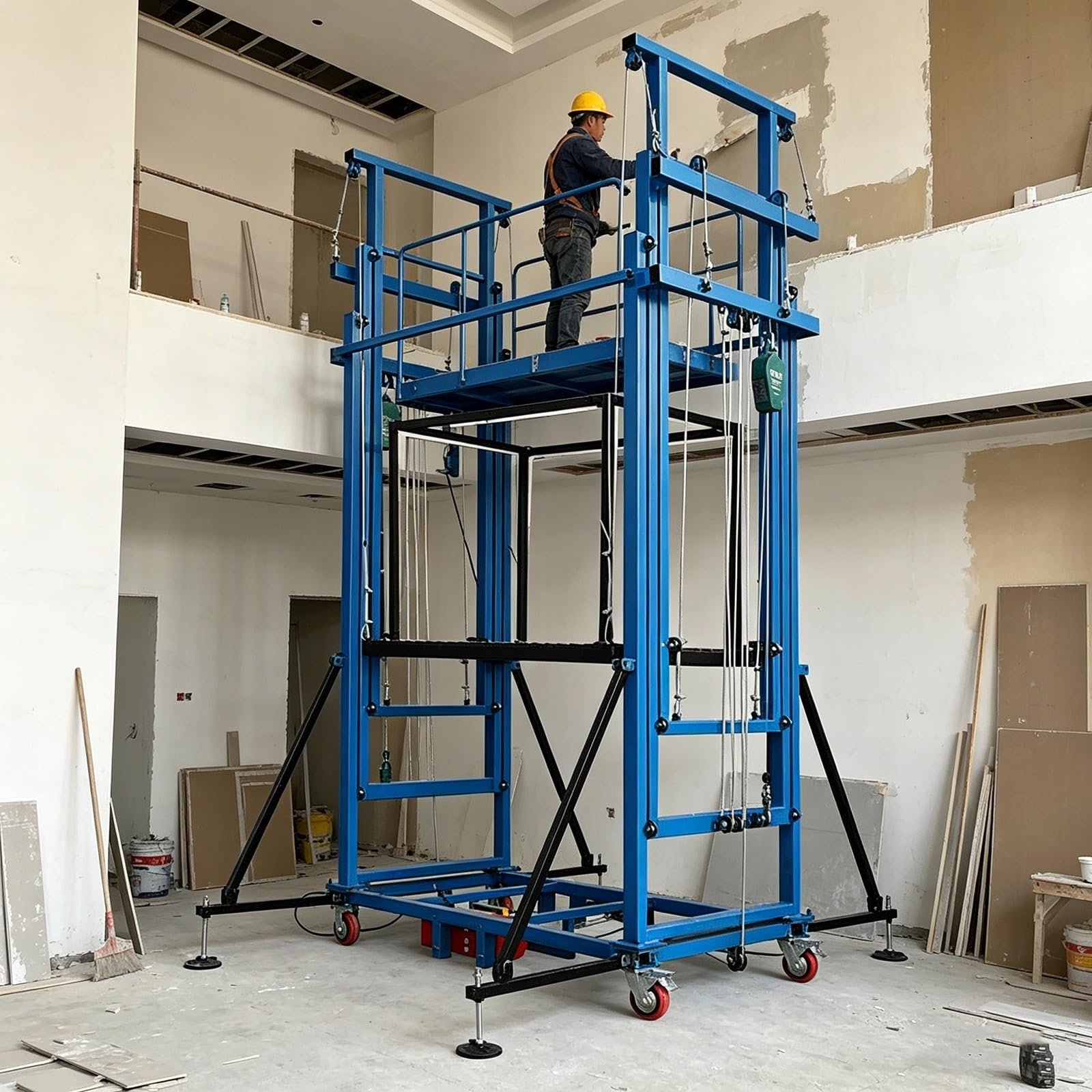 Elektrische faltbare mobile Gerüstplattform Hebebühne mit elektrischem Drahtseil für Bau, Wartung, Malerei & Beleuchtung, 4.0 m