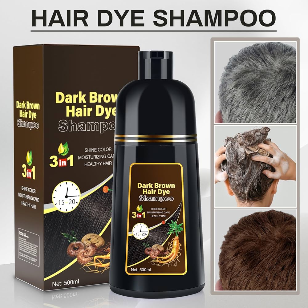 Amazon.com : Cosmpro Dark Brown Natural Hair Dye Shampoo 3 in 1