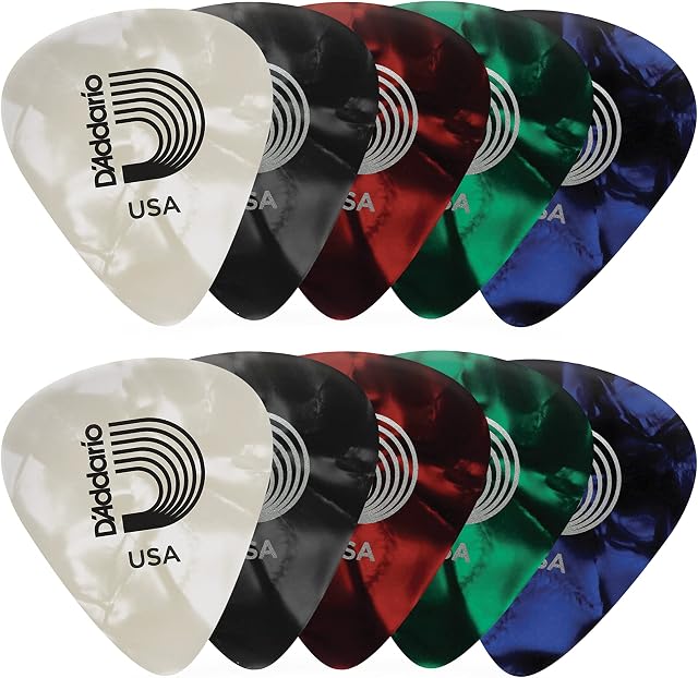 Planet Waves 1CAP4-10 Assorted Pearl Celluloid Guitar Picks Pack of 10 - Medium