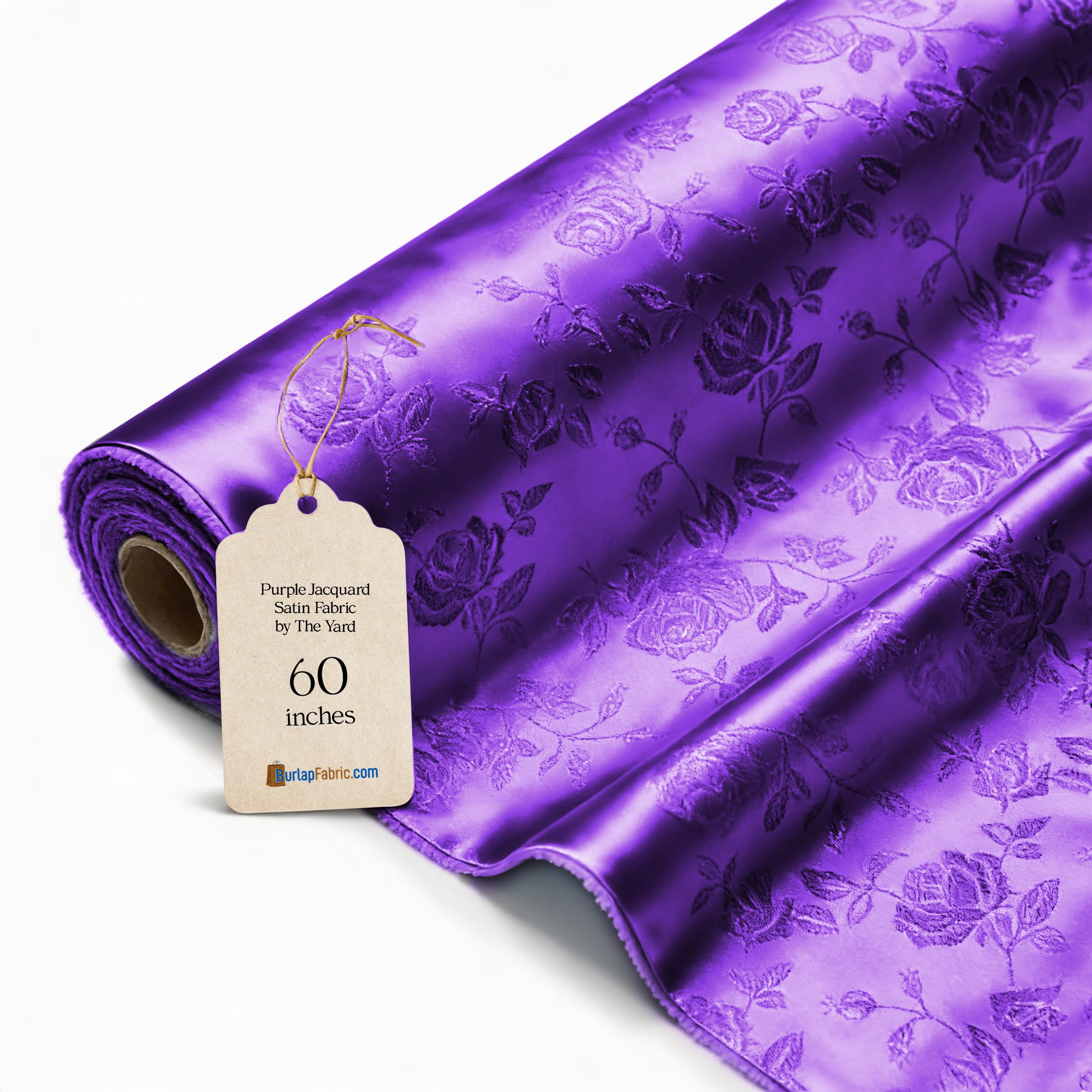 Amazon.com: Purple Satin Brocade Jacquard Fabric by The Yard