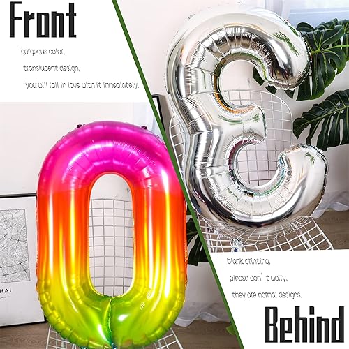 Miniatura 4 de Globos grandes de 40 pulgadas para decoraciones de fiestas de cumpleaños, globos gigantes de Mylar coloridos 0, globos gigantes gigantes gigantes,