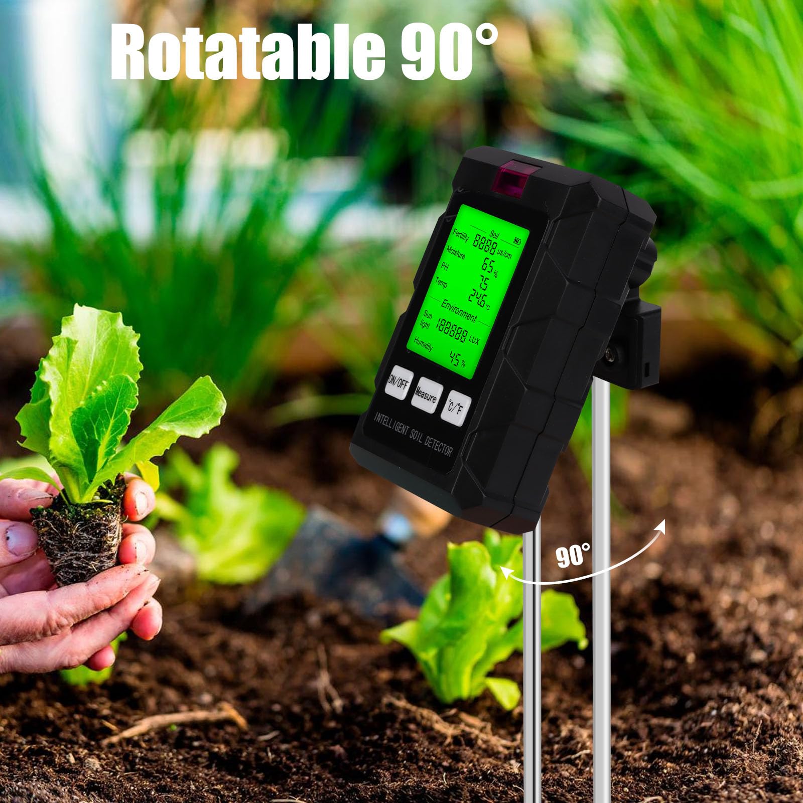 Tester Del Suolo 6 In 1 - Misura Umidità, PH, Fertilità, Luce E Temperatura - Foto 7