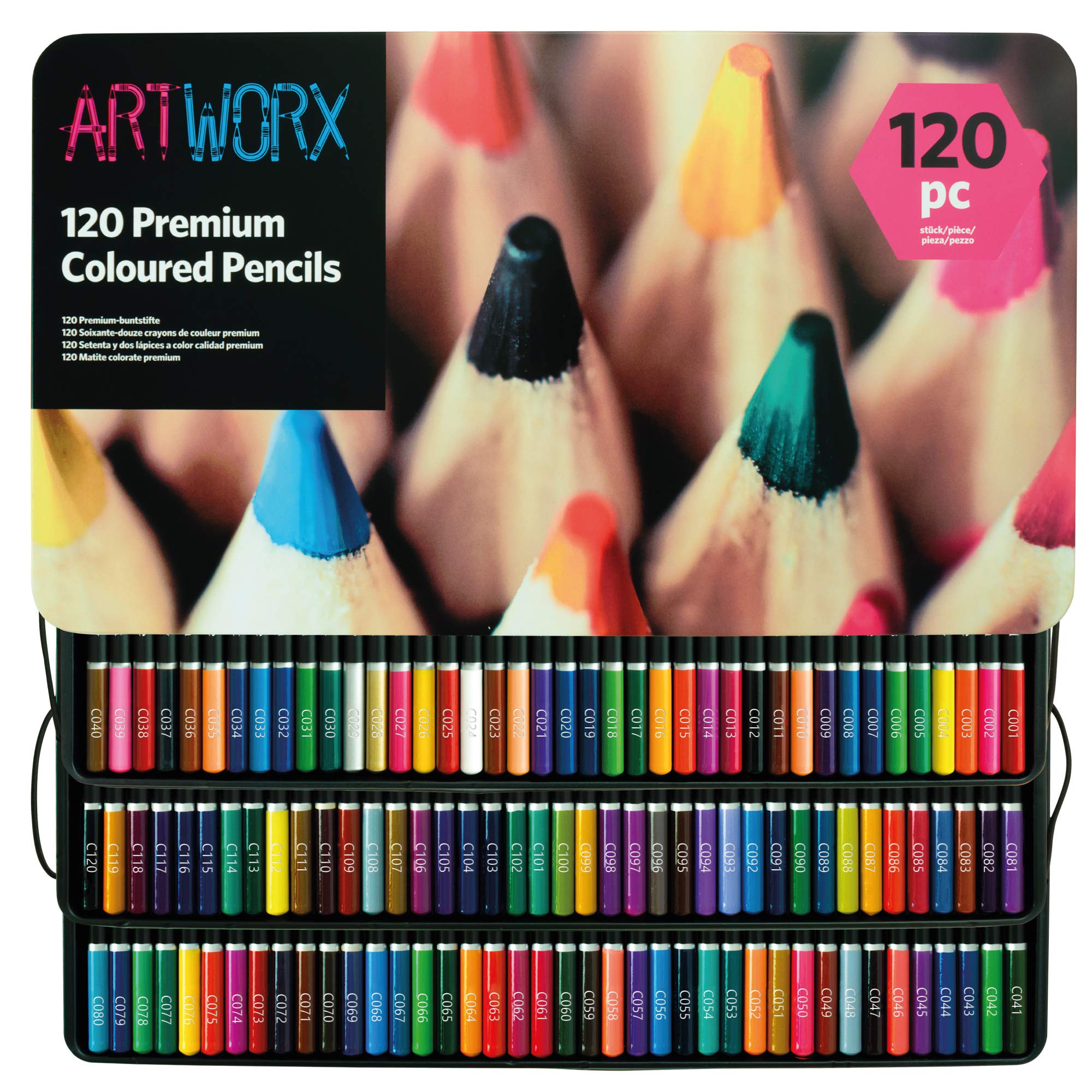 Artworx Premium Artist Colouring Pencils 120 Coloured Pencils For