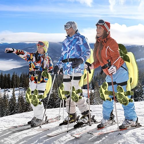 Miniatura 2 de Juego de 10 piezas de equipo de protección para esquí de tortuga, rodilleras, coderas para snowboard, cojín de tortuga 3D para adultos, esquí,