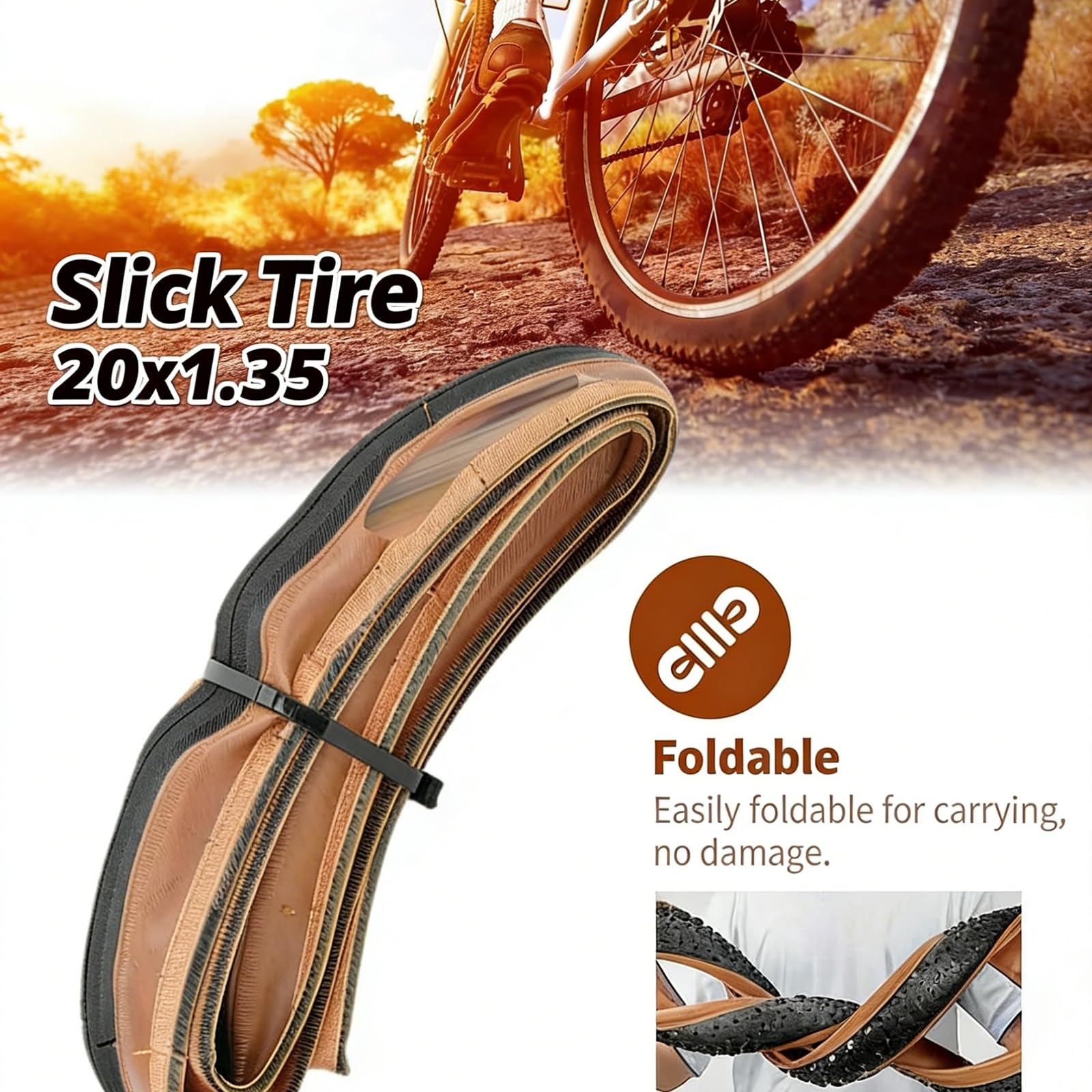 20x1.35 Opona Rowerowa | 20x1.35 Opona Clincher | 20x1.35 40-65 psi Opona Odpowiednia do Rowerów Górskich, Rowerów Turystycznych, Dojazdów do Pracy i Długich Przejażdżek
