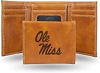 Vista 29 de NCAA Rico Industries - Billetera triple grabada con láser, con grabado láser, accesorio para hombre