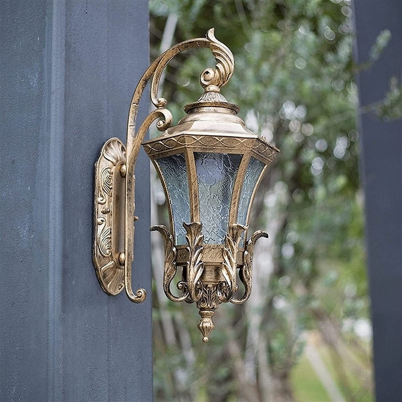 VDOQTLJT Wall Sconces Garden Light Retro Waterproof Lantern Oil Polished Bronze Finish Aluminum Garage Sconce Outdoor Decor 53cm High Lamp Compatible with Porch Front Do