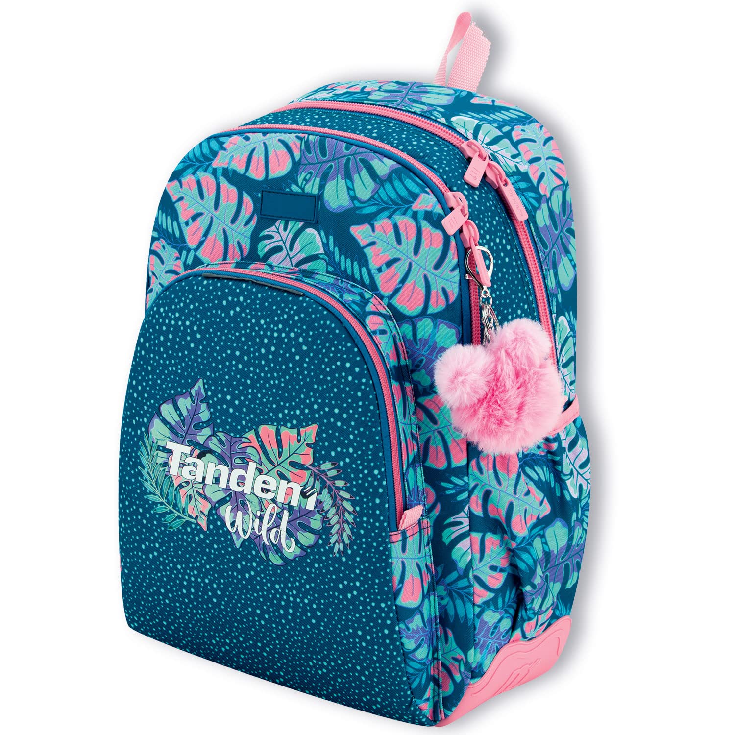 OFITURIA Zaino Scuola Bambina, Zaino Adattabile Auto, Spallacci Ergonomici Imbottiti con Materiale Traspirante, Zaino Bimba con Tasca Frontale e Tasca Laterale