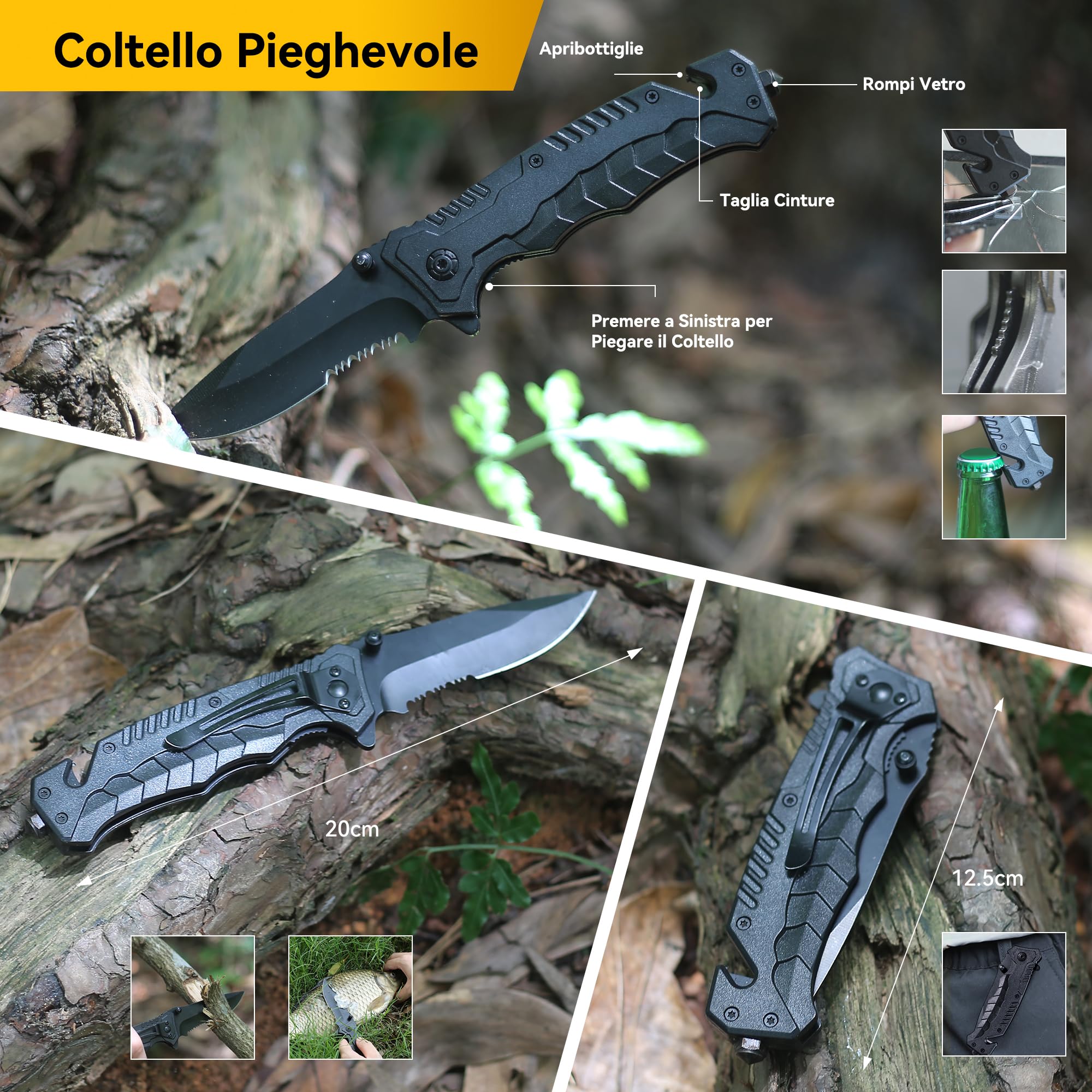 14 in 1 Survival Kit Kit di Sopravvivenza Multiuso, Usato per Esterna First Aid Kit per Gli Sport all'Aria Aperta, Campeggio, Alpinismo, Pietra Focaia / Coperta Termica / Fischio / Bracciali Paracadute