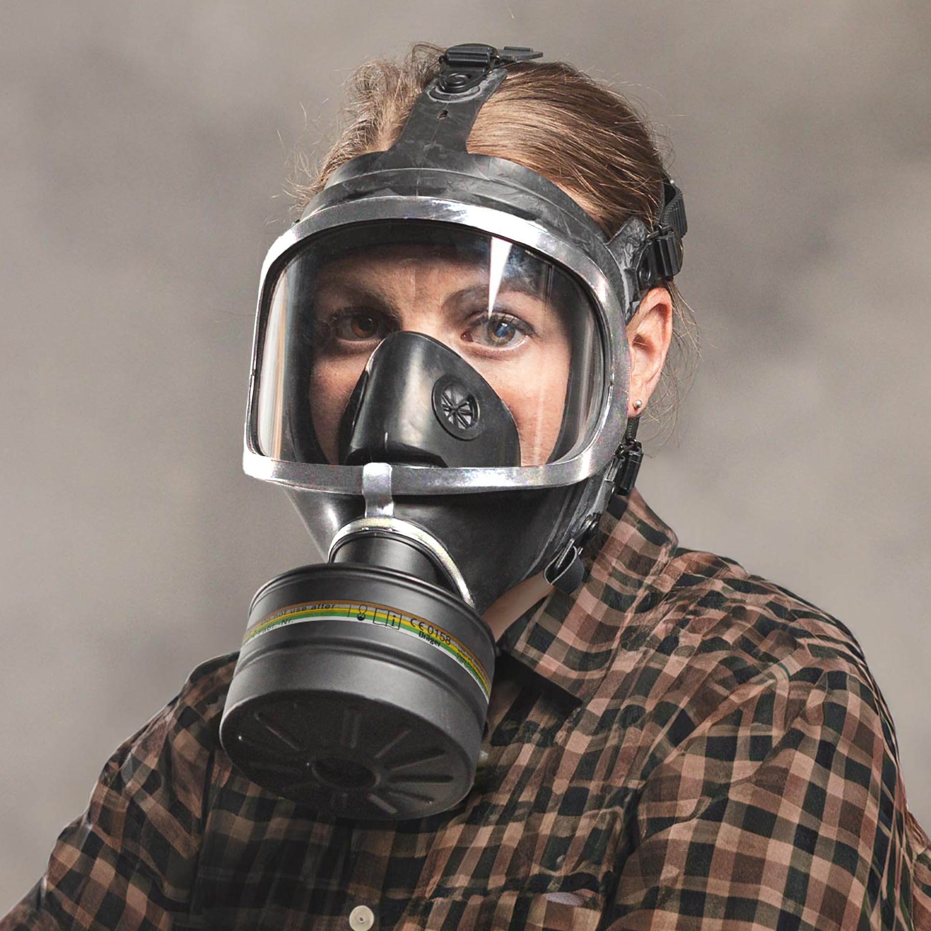 Dräger Panorama Nova RA | Máscara de protección completa con filtro de protección civil contra emergencias biológicas y químicas