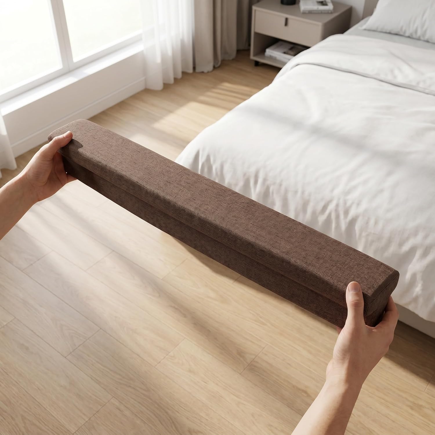 SECFOU T Shape Bed Gap Filler Mattress Extension Cushion for Beds