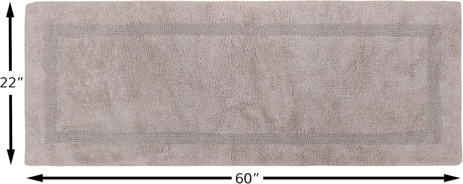WOVEN ST. Tufted Cotton Bath Runner | Area Carpet for Spa, Vanity Shower, Master Bathrooms | Water Absorbent Linens | 100% Cotton | Bathroom Accessories | Anti-Skid | 22’’ x 60’’ Inches | Taupe