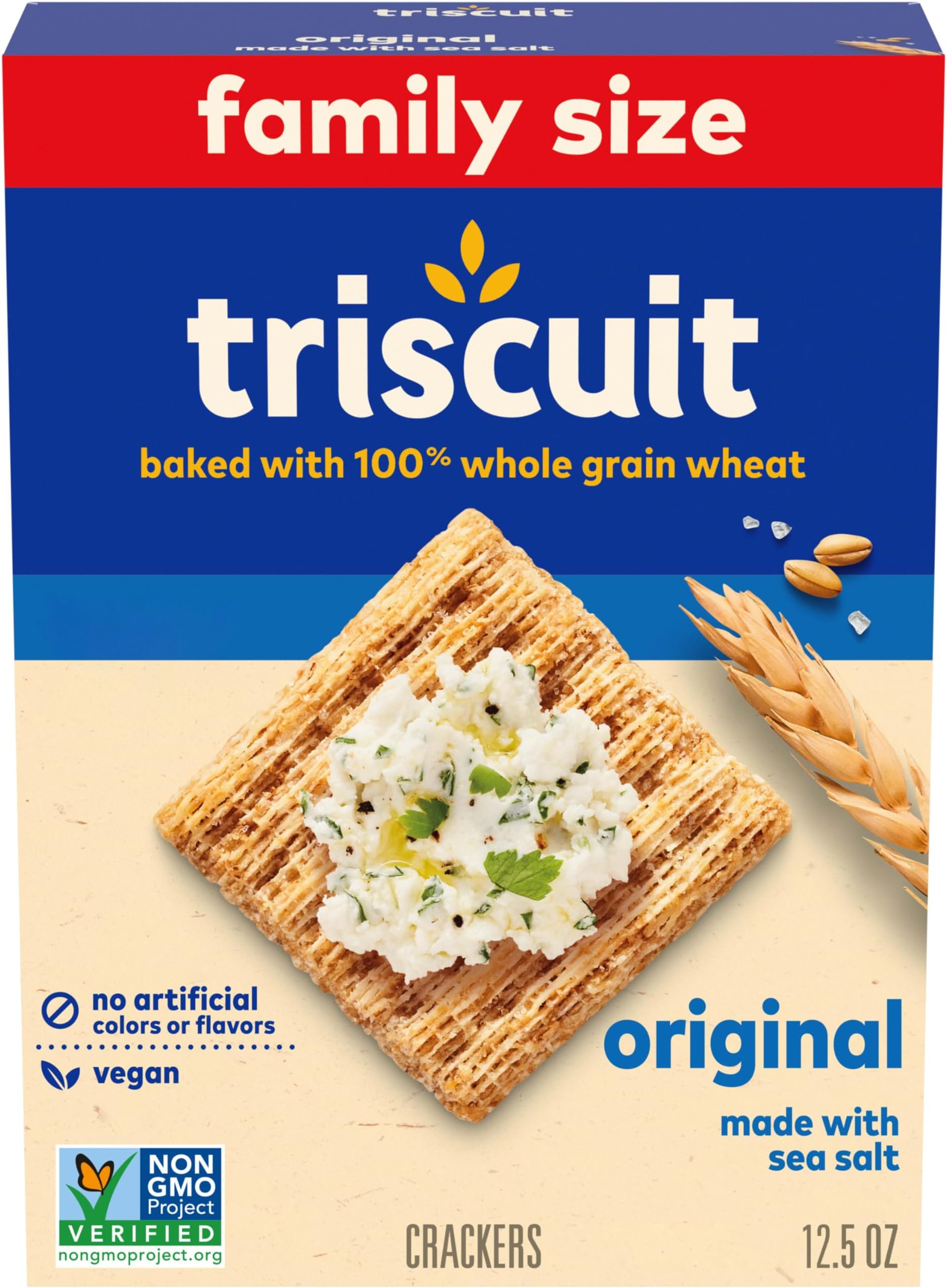 Original Whole Grain Wheat Crackers, Healthy Snacks, 12.5 oz