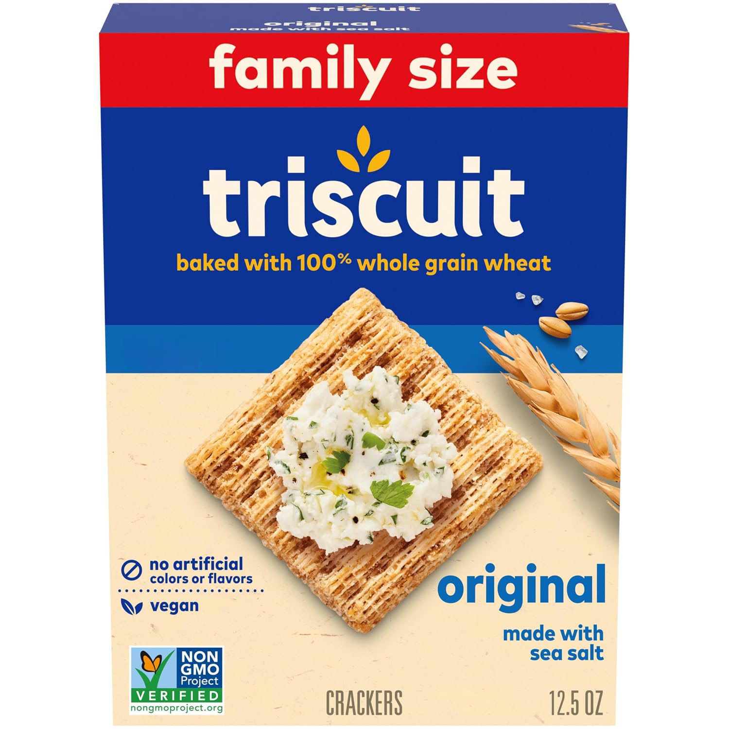 Triscuit Original Whole Grain Wheat Crackers, Healthy Snacks, 12.5 oz