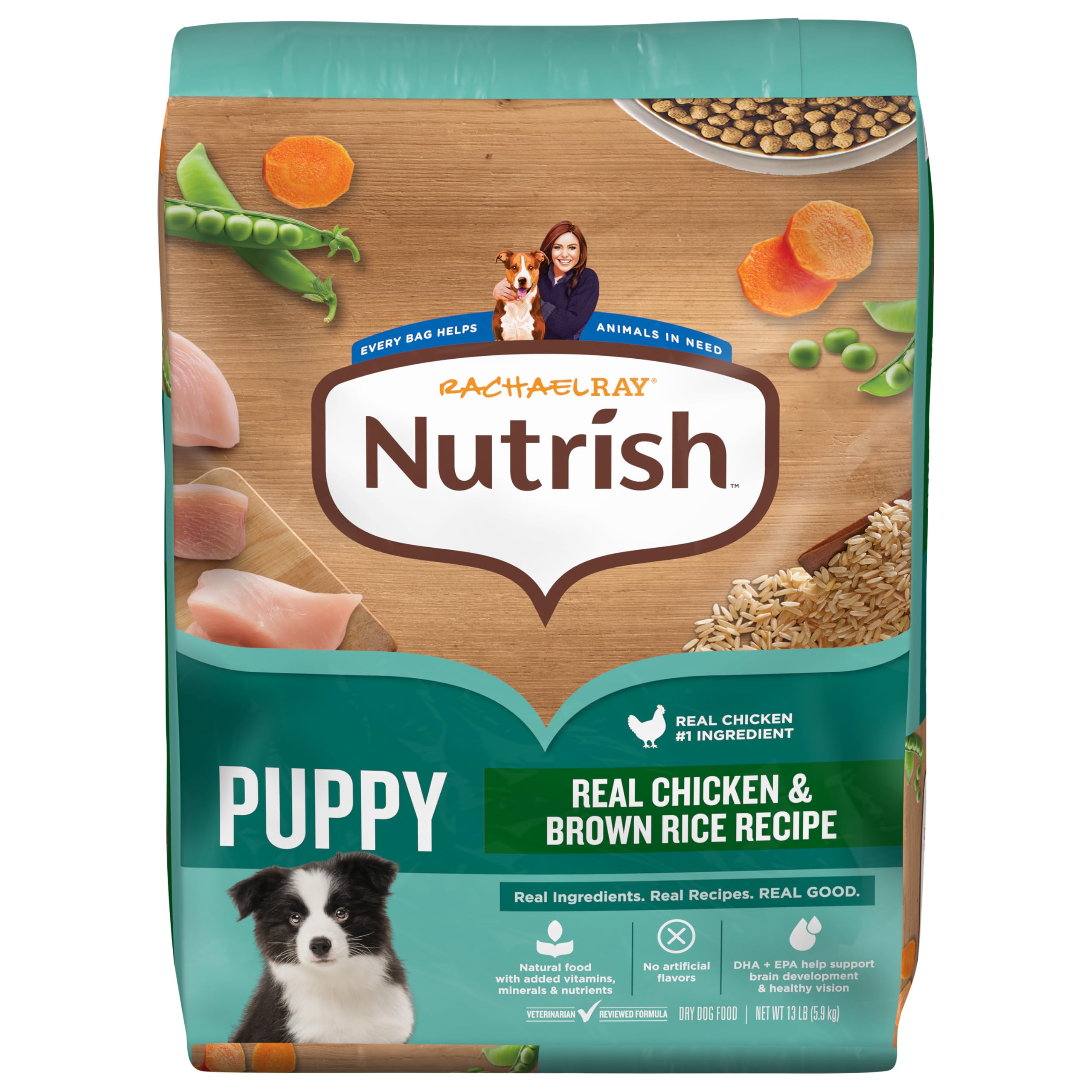 Nutrish Rachael Ray Dry Dog Food Puppy, Real Chicken & Brown Rice Recipe, 13 lb. Bag - 2