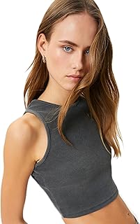 بلوزة كات قصيرة (كروب) للنساء من كوتون