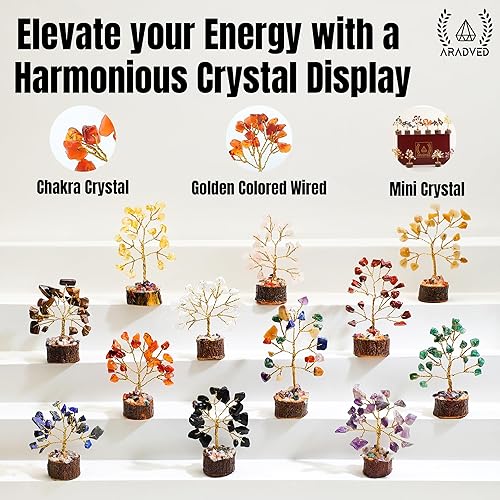 Miniatura 10 de Árbol de citrino natural, 200 cuentas para curación de Reiki, abundancia, prosperidad, éxito empresarial y aumento de la creatividad, hermoso y