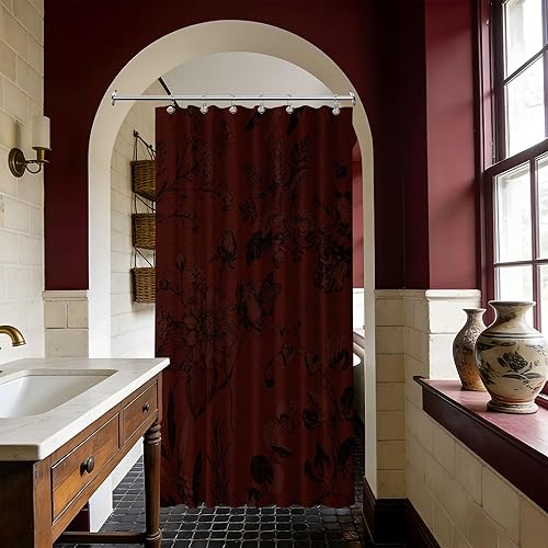 Miniatura 62 de Cortina de ducha azul marino de bosque Cortina de ducha azul oscuro de montaña y naturaleza para decoración de baño de hombres, tela impermeable con