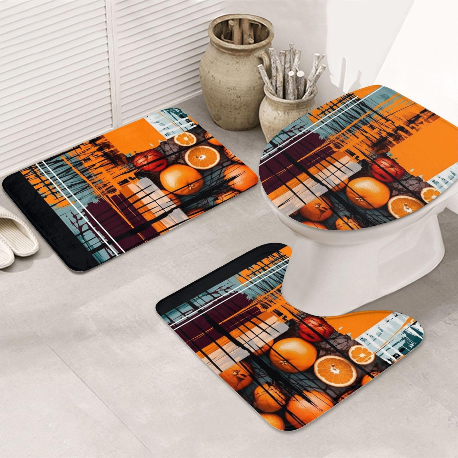 Tapis de salle de bain aux couleurs vives pour réveiller la décoration de vos WC