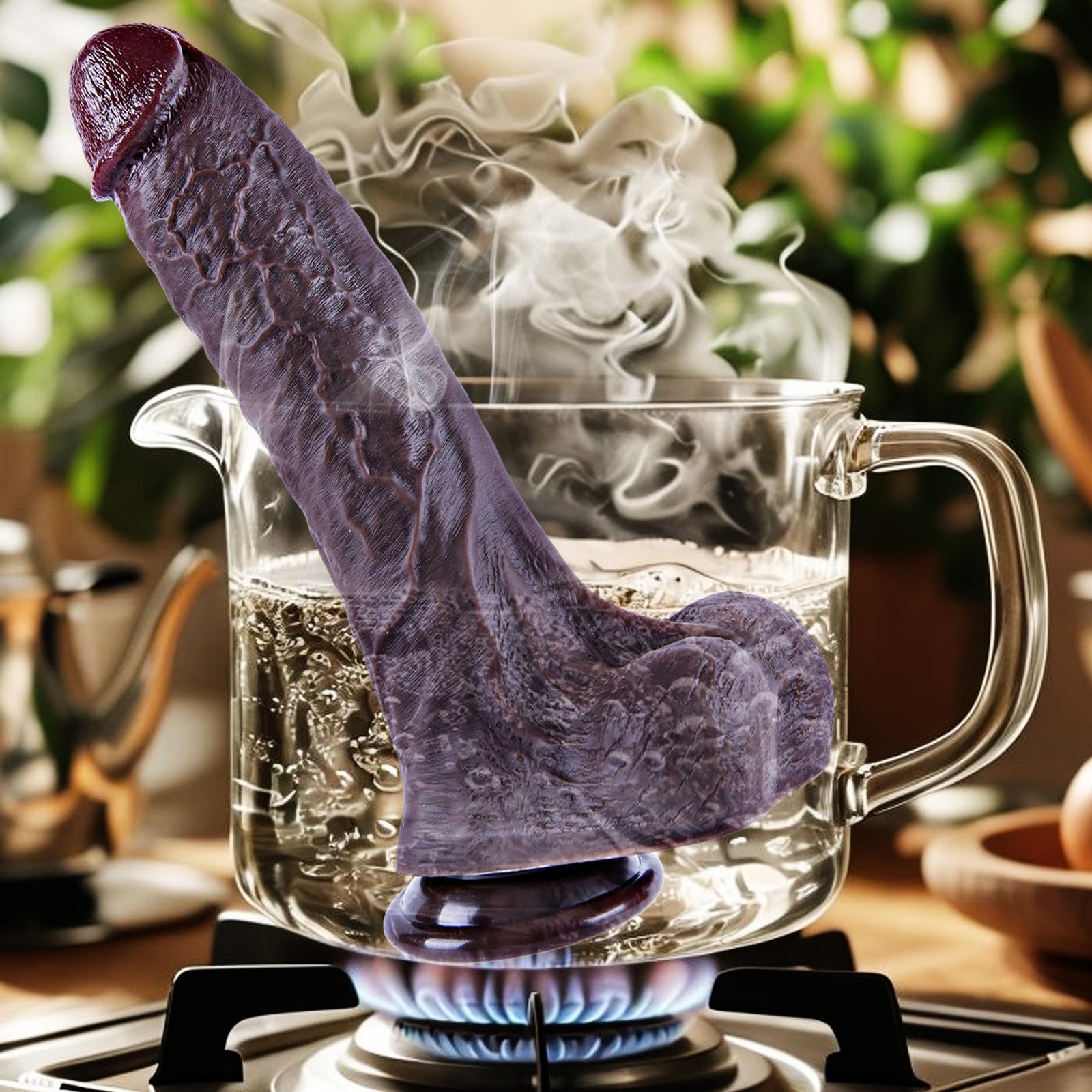 Dildo realistico gigante in silicone nero da 27,5 cm, dildo extra large e spesso con ventosa, pene lungo XXL, ottimo per la stimolazione del punto G e il gioco anale profondo, ottimo per le coppie gay