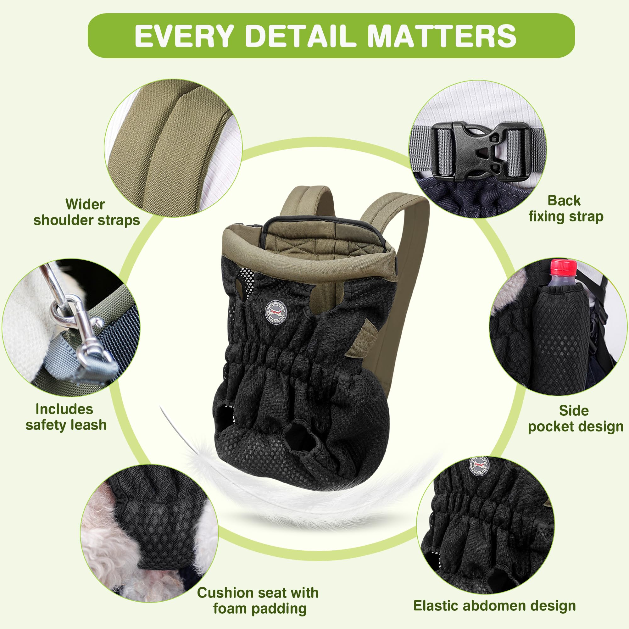 ALLSOPETS Dog Carrier Backpack for Small Medium Dogs, Lightweight - Image 3