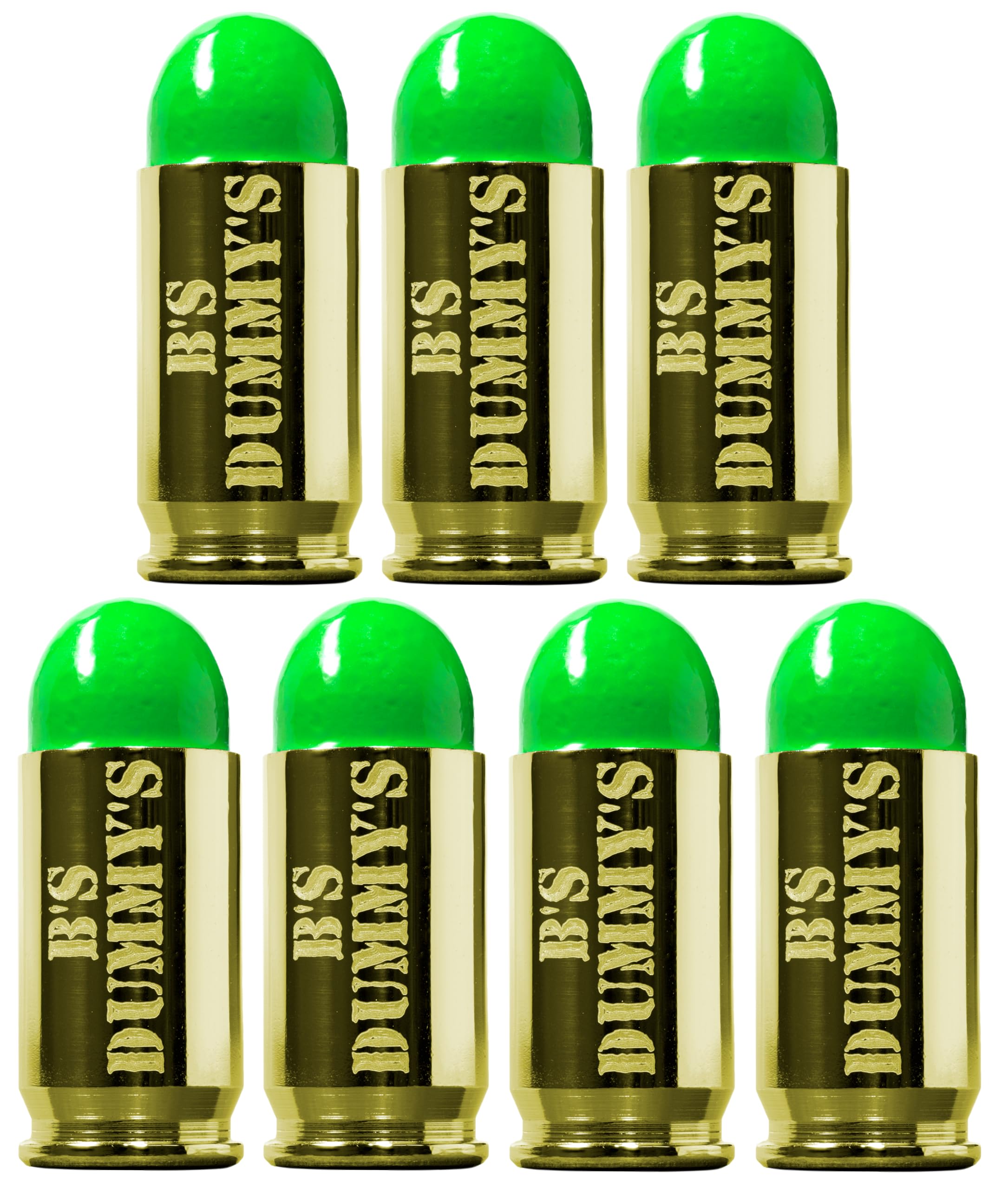 B's Dry Fire Snap Caps ® - Dummy 380 Auto Training Caps (7 Pack) (Green Brass)