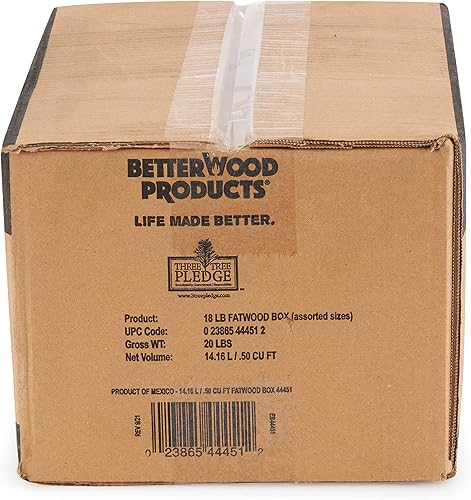 Miniatura 4 de Better Wood Products Fatwood Firestarter Box, varios tamaños, 18 libras