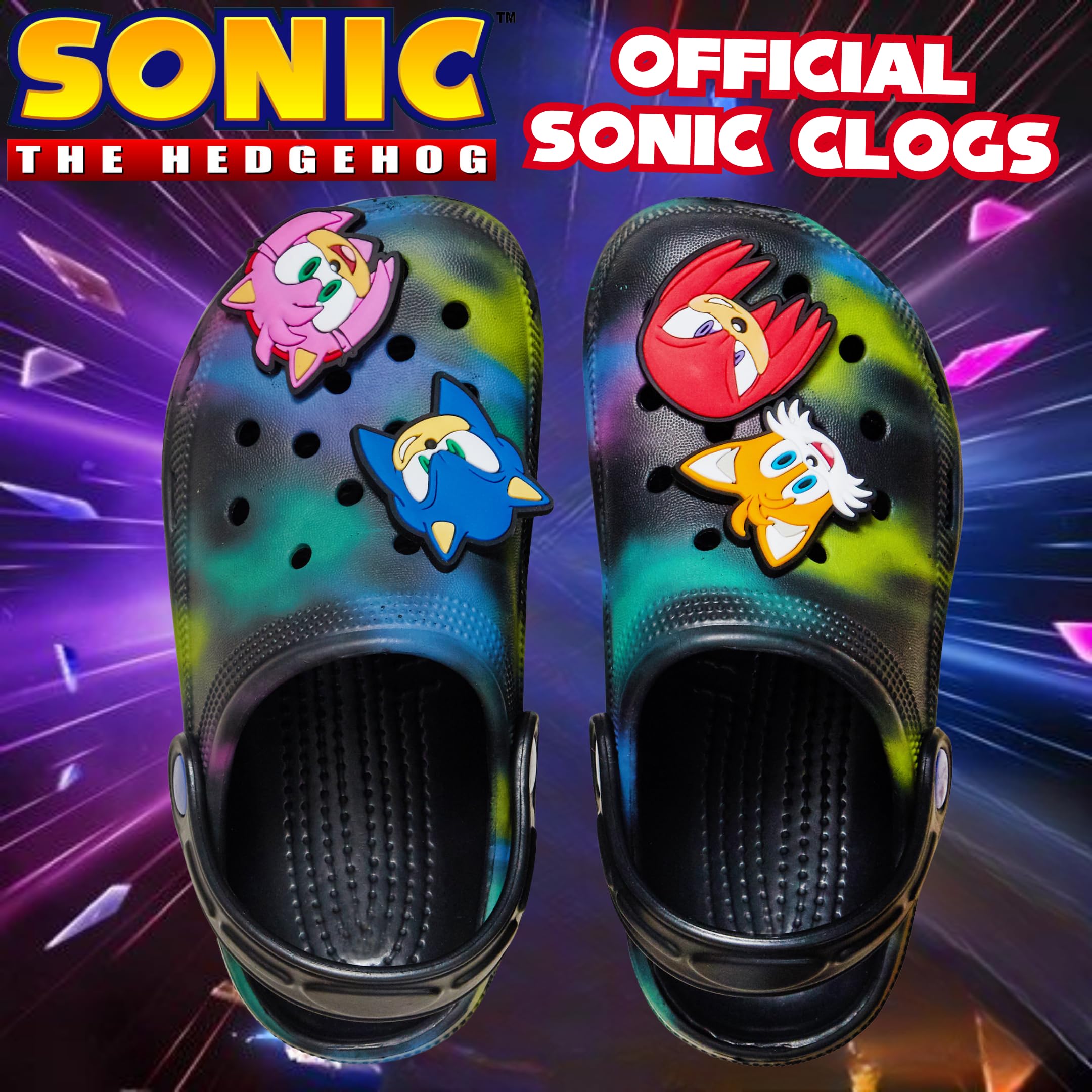 Sonic The Hedgehog Zoccoli Charms Ragazzi Ragazze Sandali Bambini Estate Ciabatte con Cinturino alla Caviglia Scarpe da Spiaggia