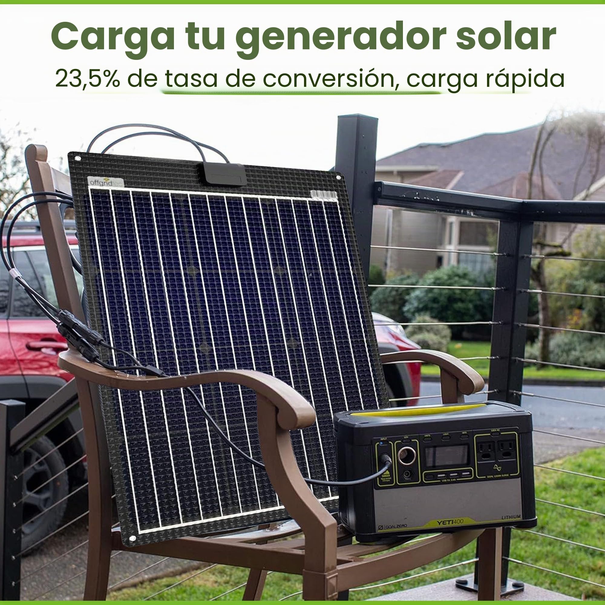 Offgridtec ETFE-AL - Panel solar semiflexible de 100 W, 23 V, V2