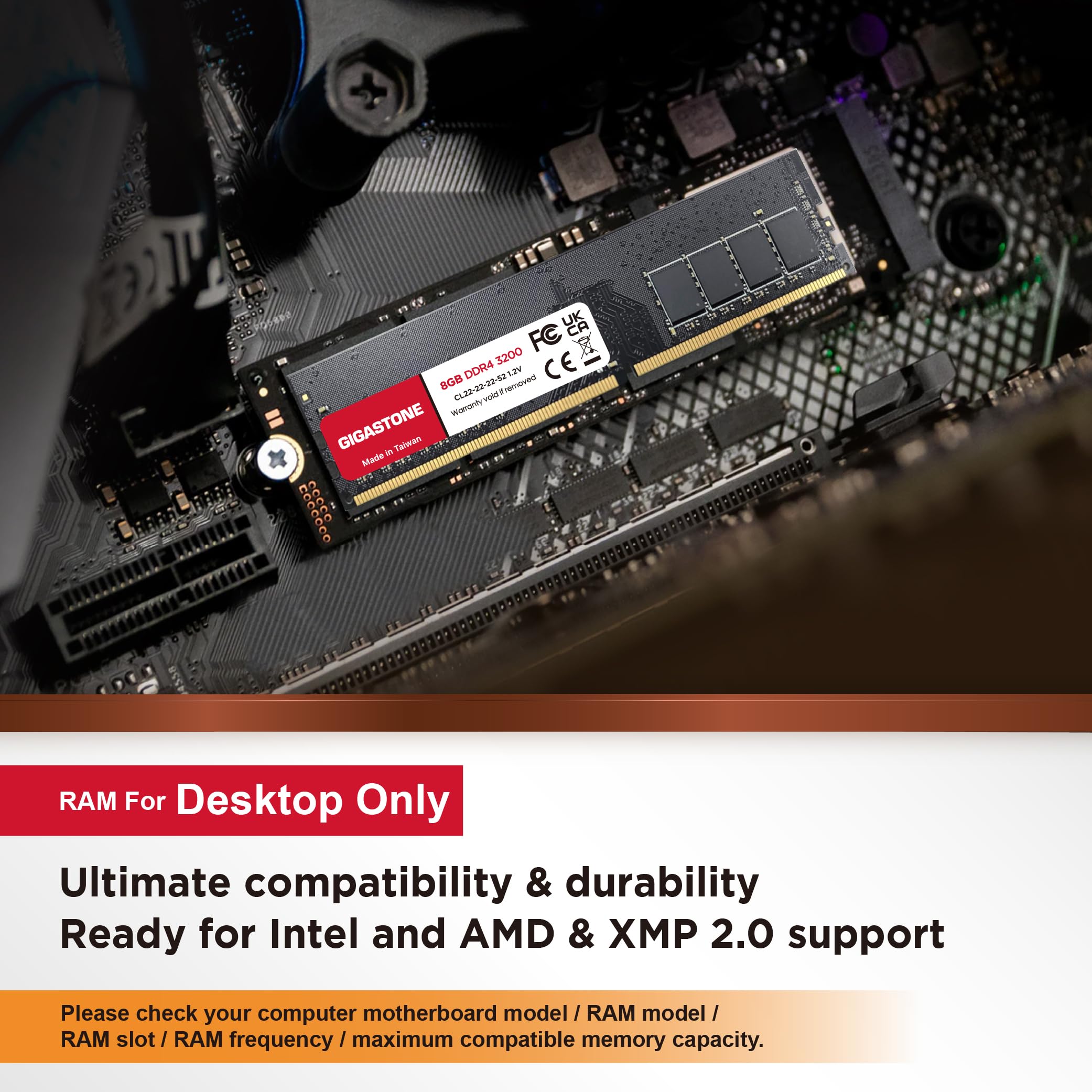 GIGASTONE DDR4 3200MHz 32GB RGBメモリ RGB DDR4 RAM】 GIGASTONE Game PRO 16GB Kit (2x8GB) DDR4